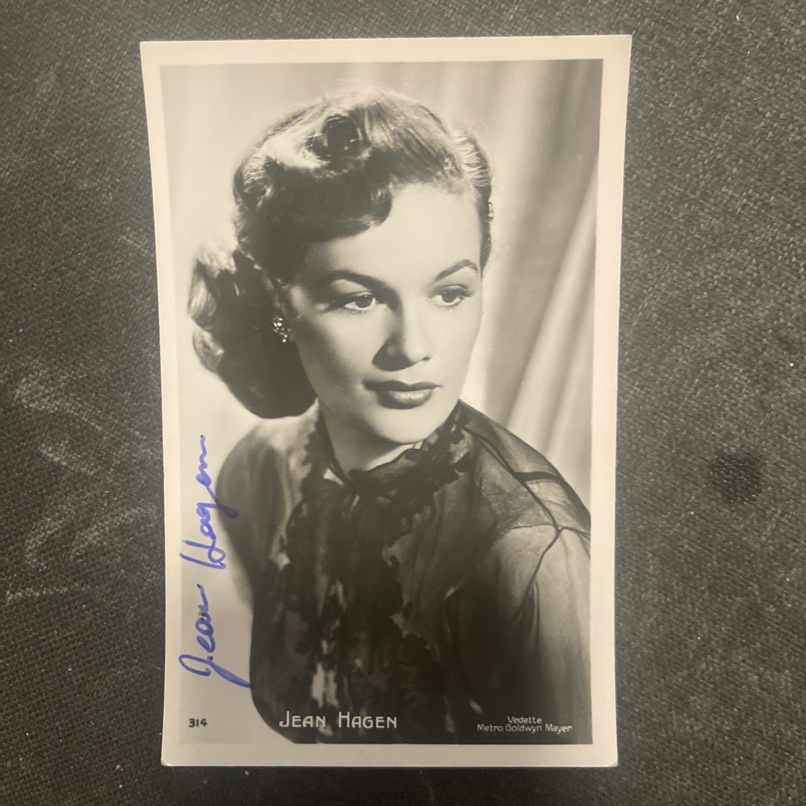 Vintage Jean Hagen Cinema Postcard Autograph Signature Dedication