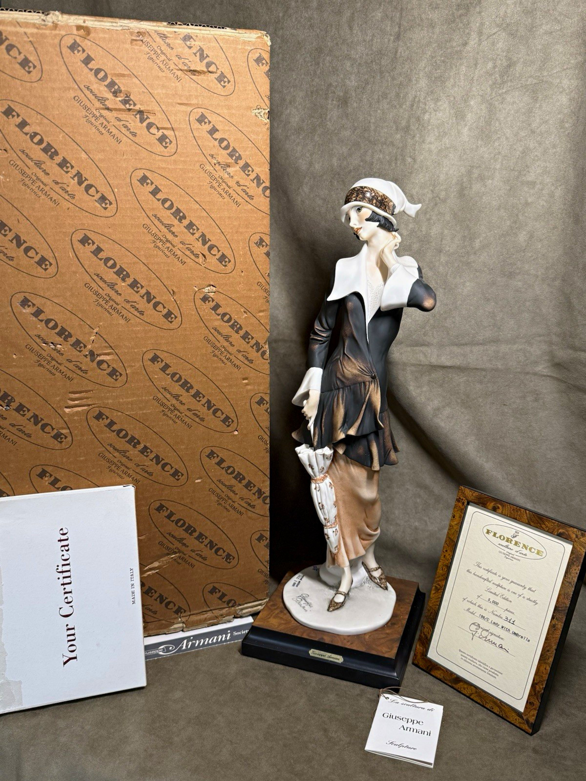Giuseppe Armani Lady With Umbrella 196/C Limited Edition 311/5000 COA 