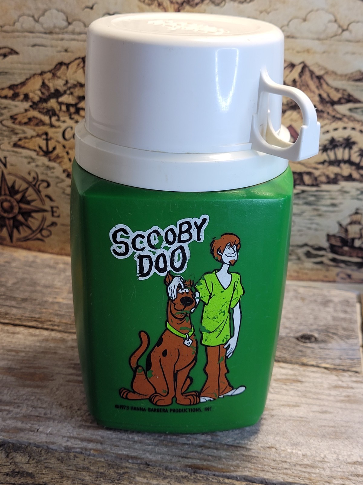Original VTG 1973 Hanna Barbara Productions Inc. SCOOBY DOO THERMOS with cup