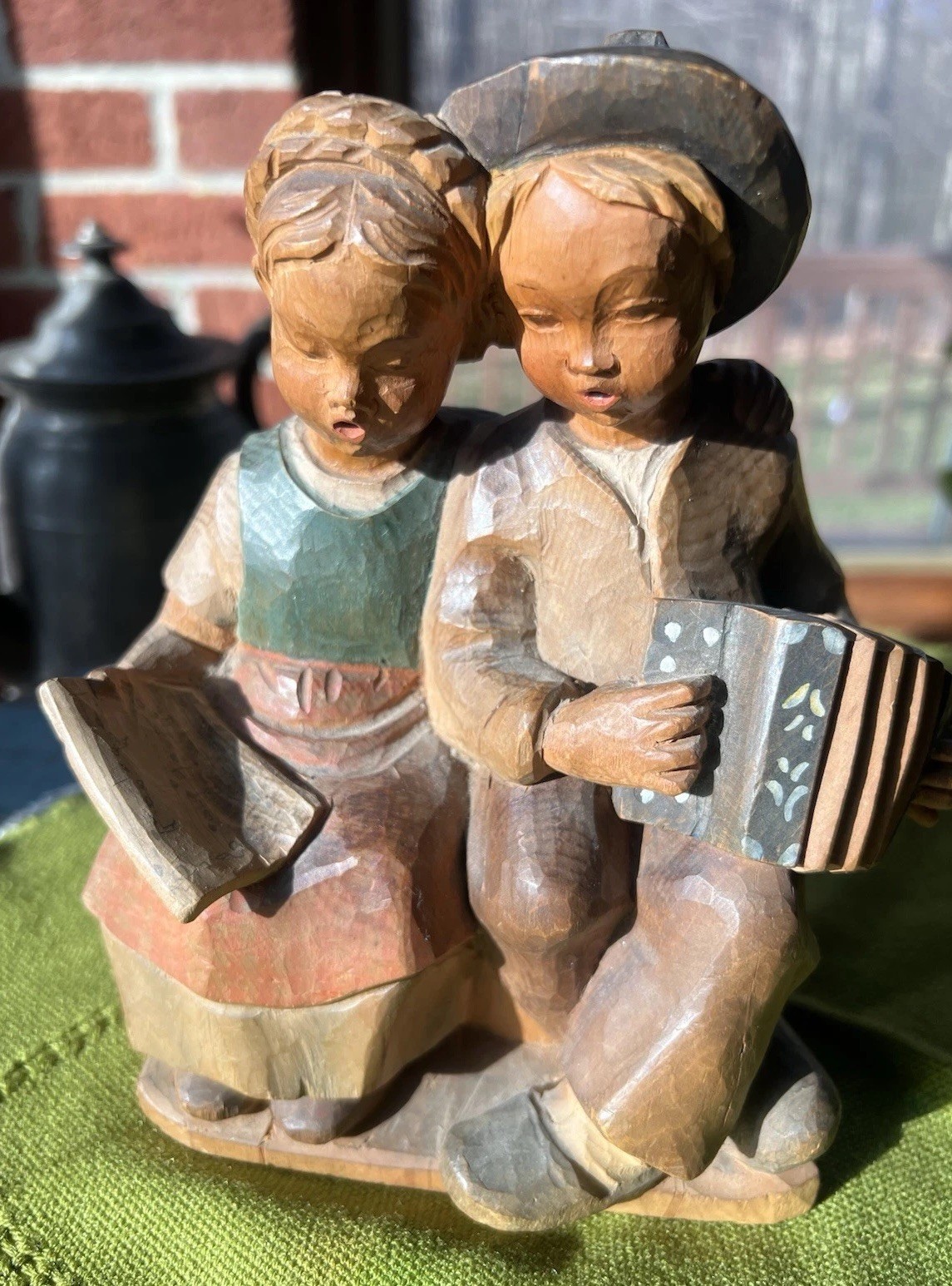 Vintage ANRI Ferrandiz Wood Figurine Children Accordion Italy