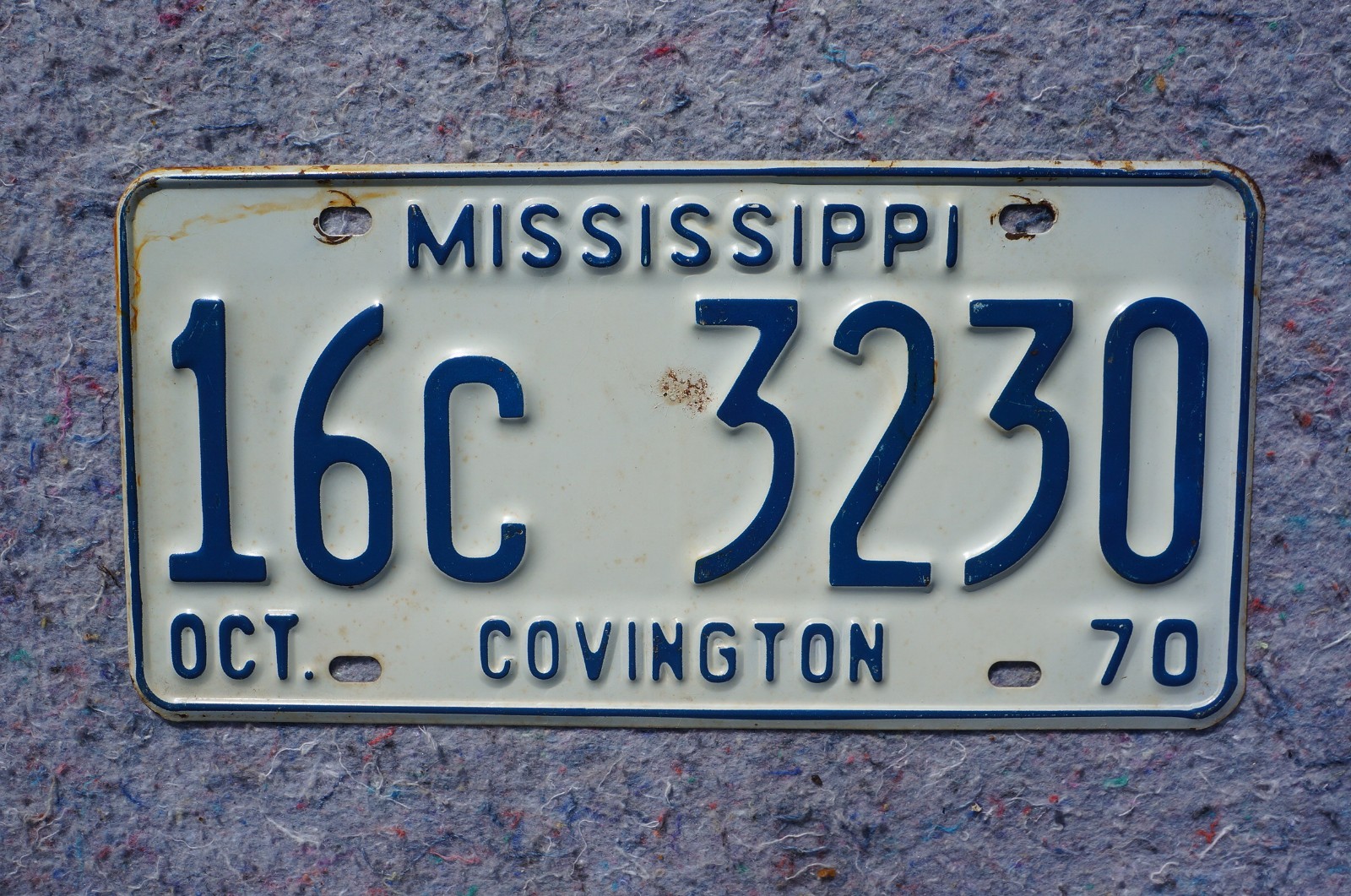 1970 Mississippi License Plate