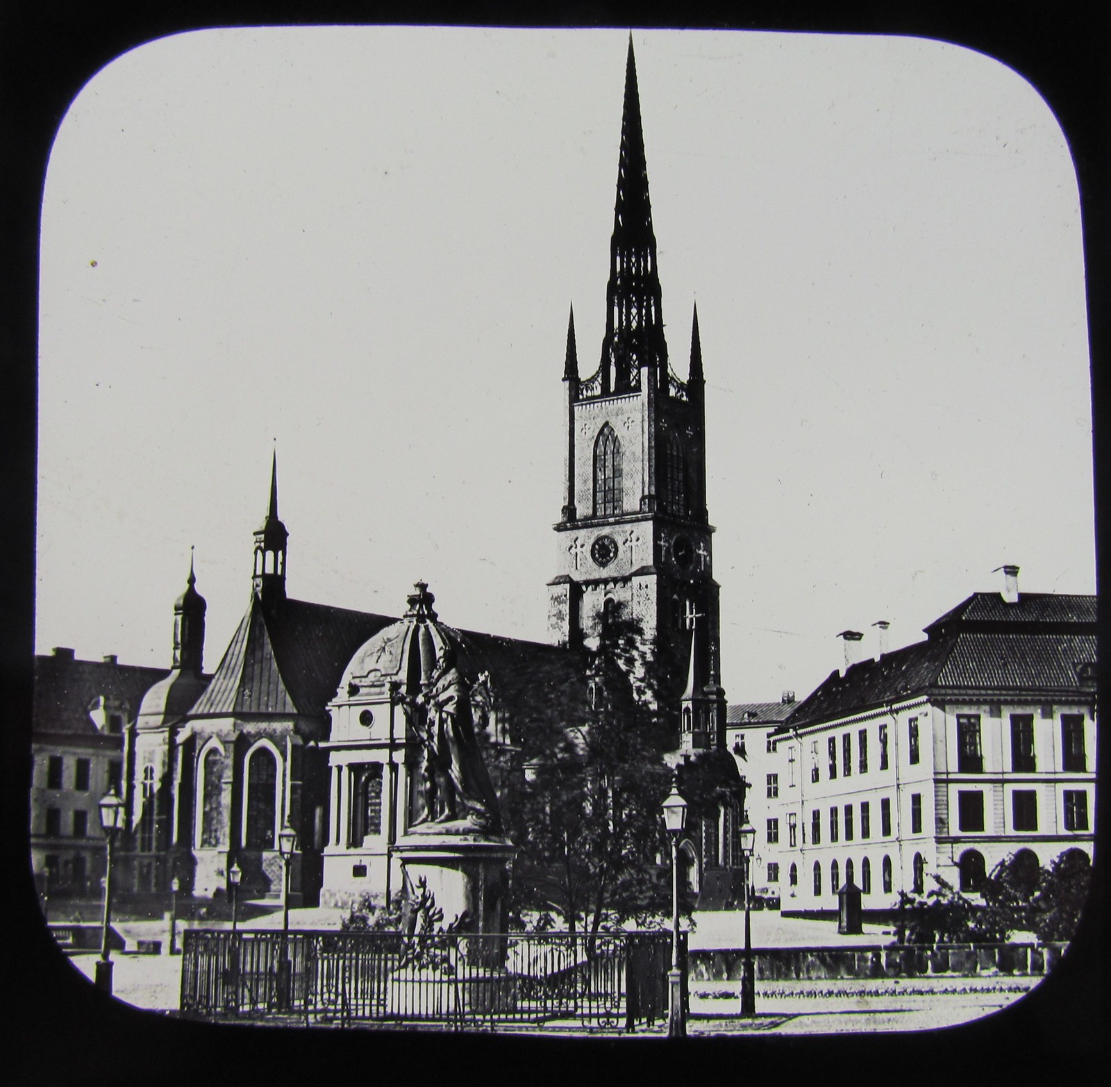 Glass Magic Lantern Slide RIDDARHOLM CHURCH STOCKHOLM C1890 SWEDEN