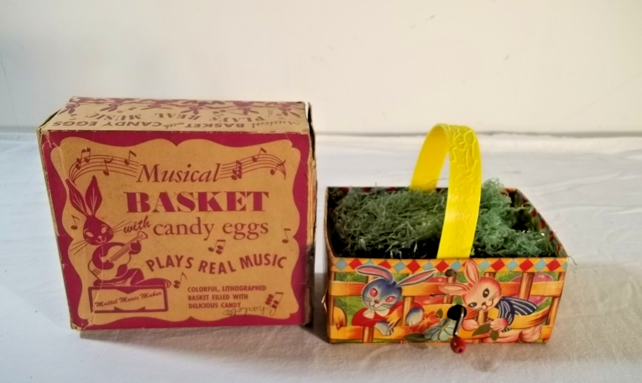 Vintage Mattel Music Makers Musical Easter Basket Candy Container Not Working