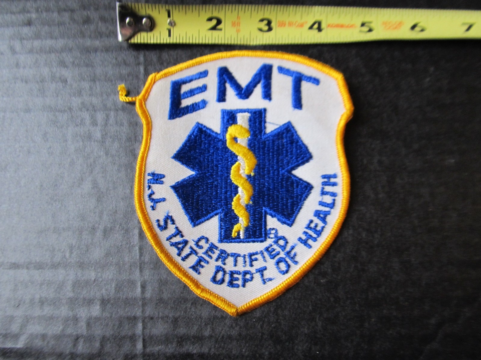 Vintage NJ Dept of Health EMT Shoulder Patch Obsolete 