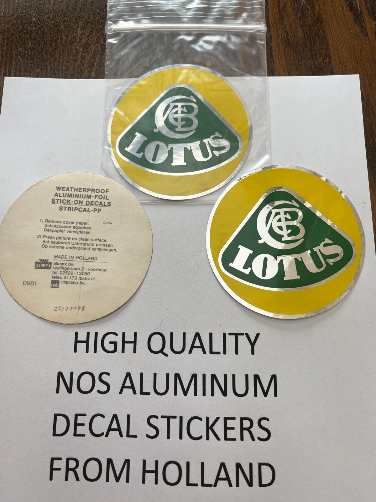 VINTAGE LOTUS CLASSIC CAR ALIMEX WEATHER PROOF ALUMINUM DECAL VINTAGE LOTUS CLASSIC CAR ALIMEX WEATHER PROOF ALUMINUM DECAL