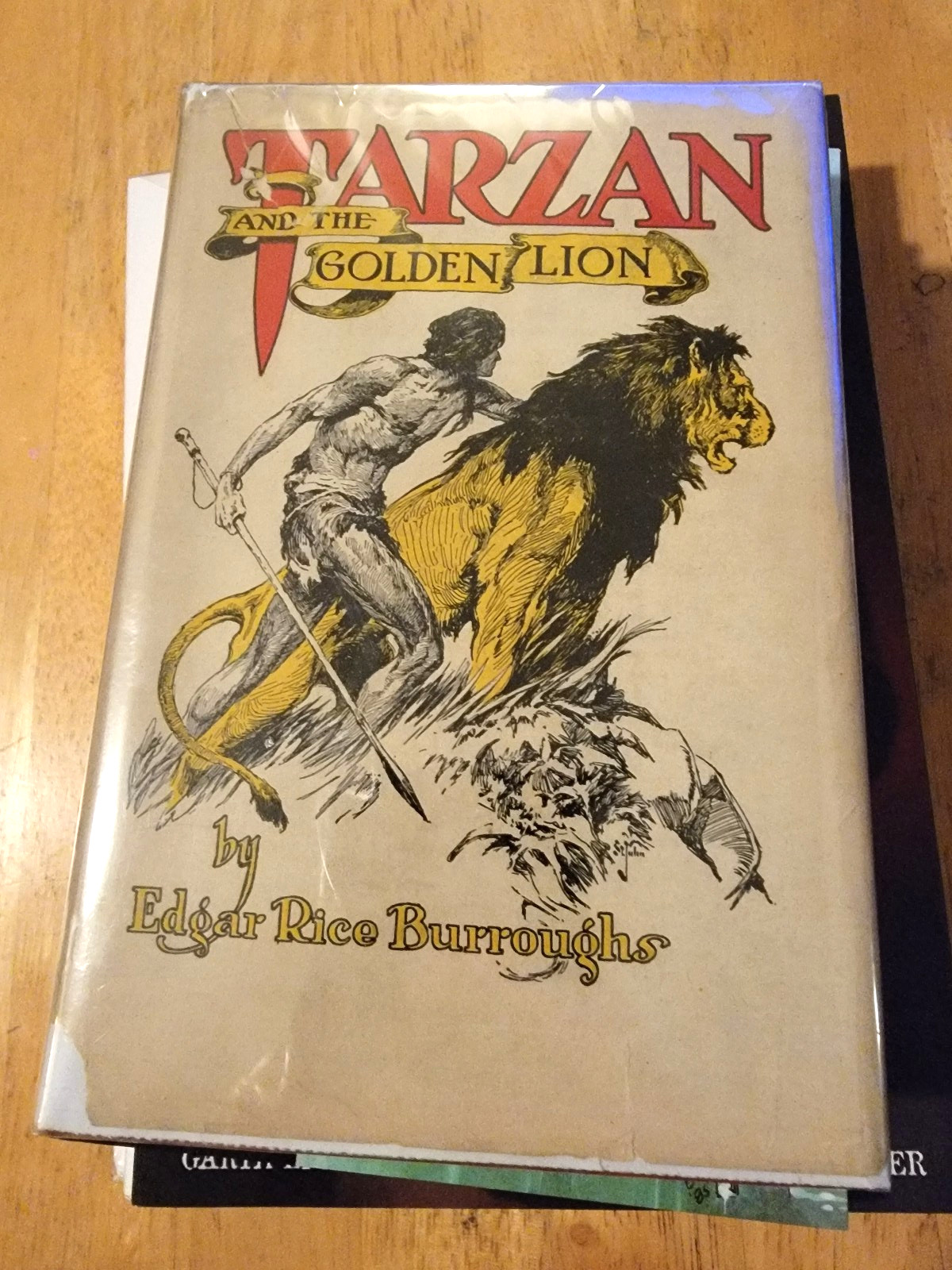 TARZAN AND THE GOLDEN LION HARDCOVER 1923 GROSSET & DUNLAP BURROUGHS 1ST EDITION