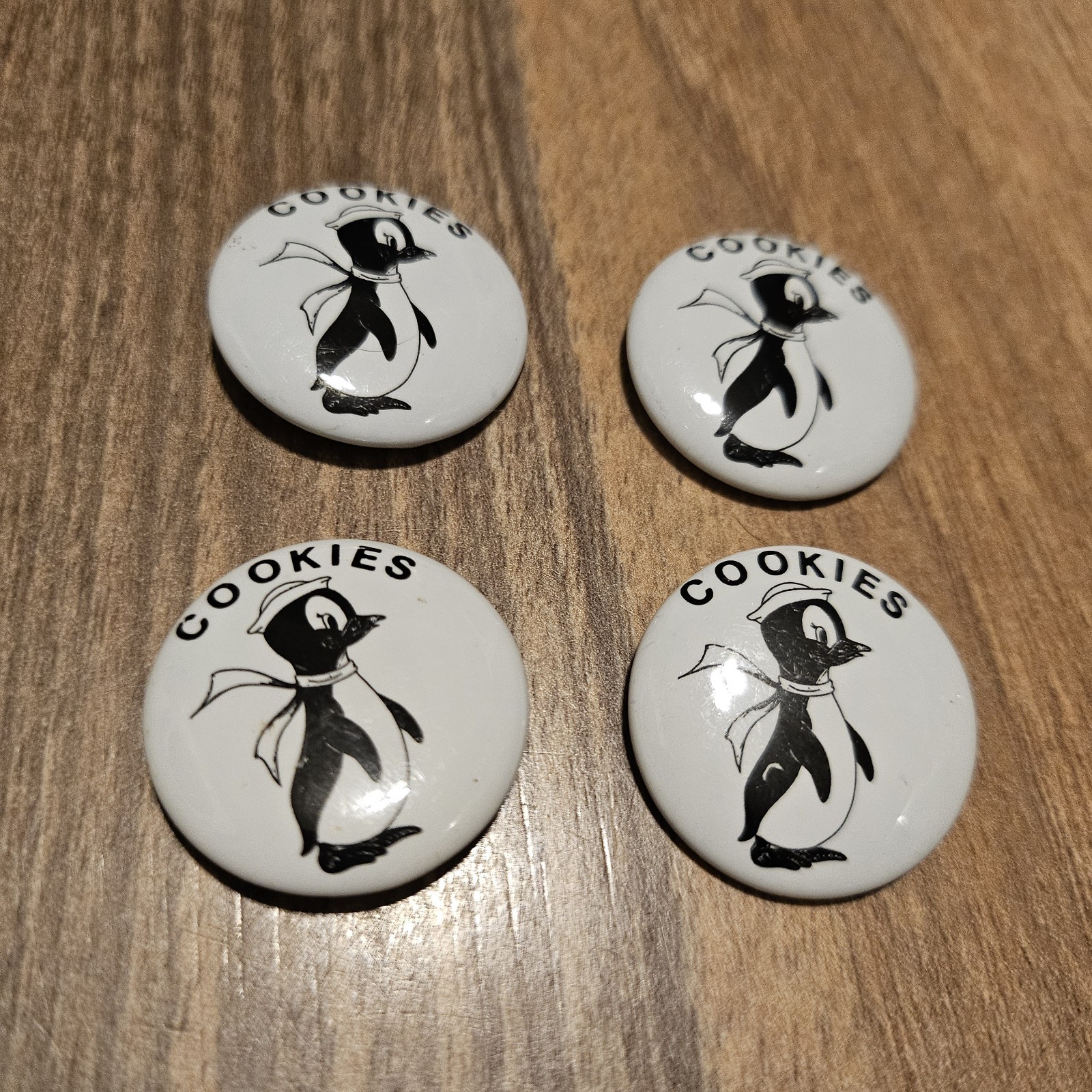 4 1980s Vintage Penguin Girl Scout Cookies Pins
