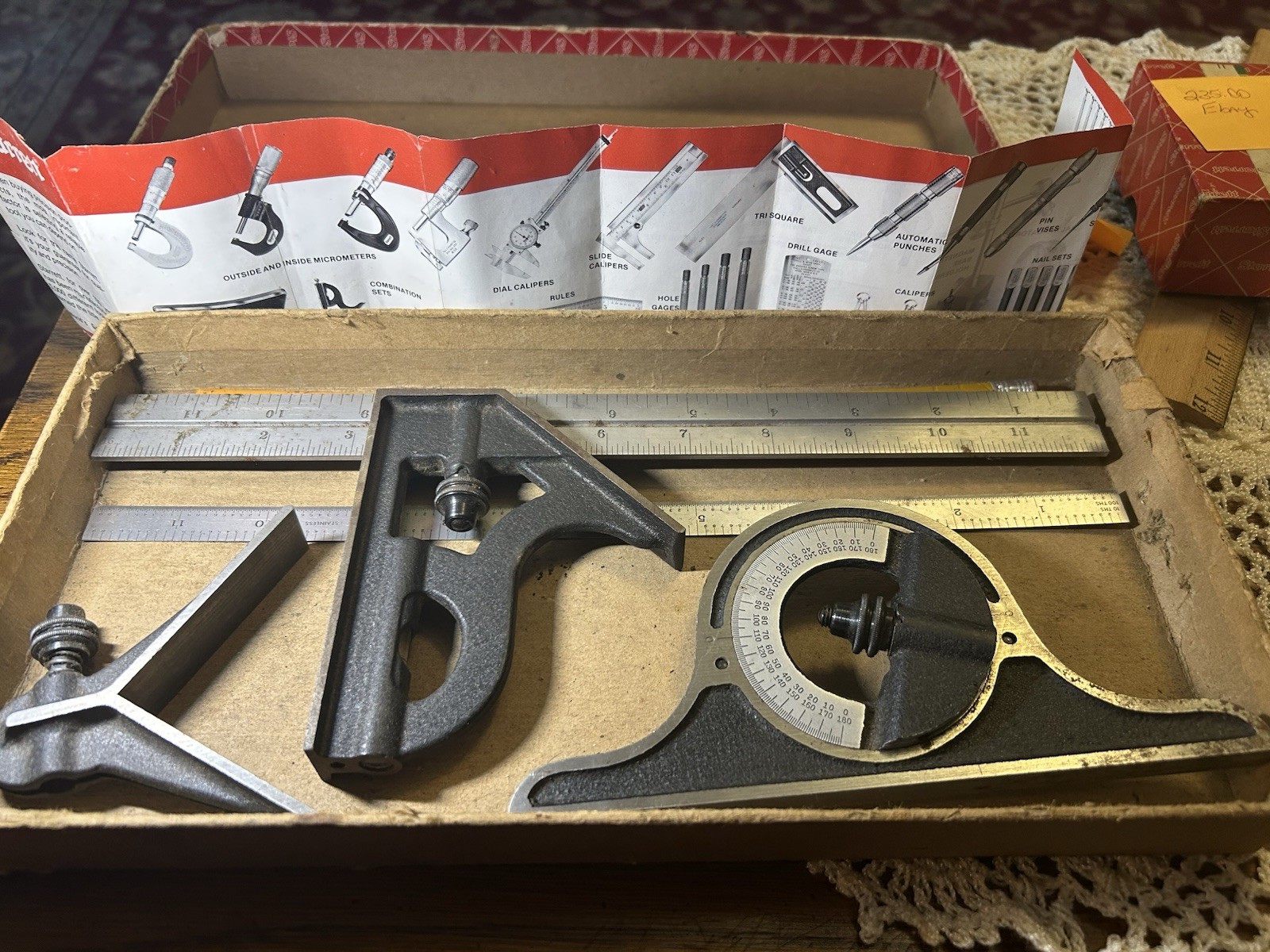 Vintage Starrett Combination Set C9-12-4R Original Box with Instructions