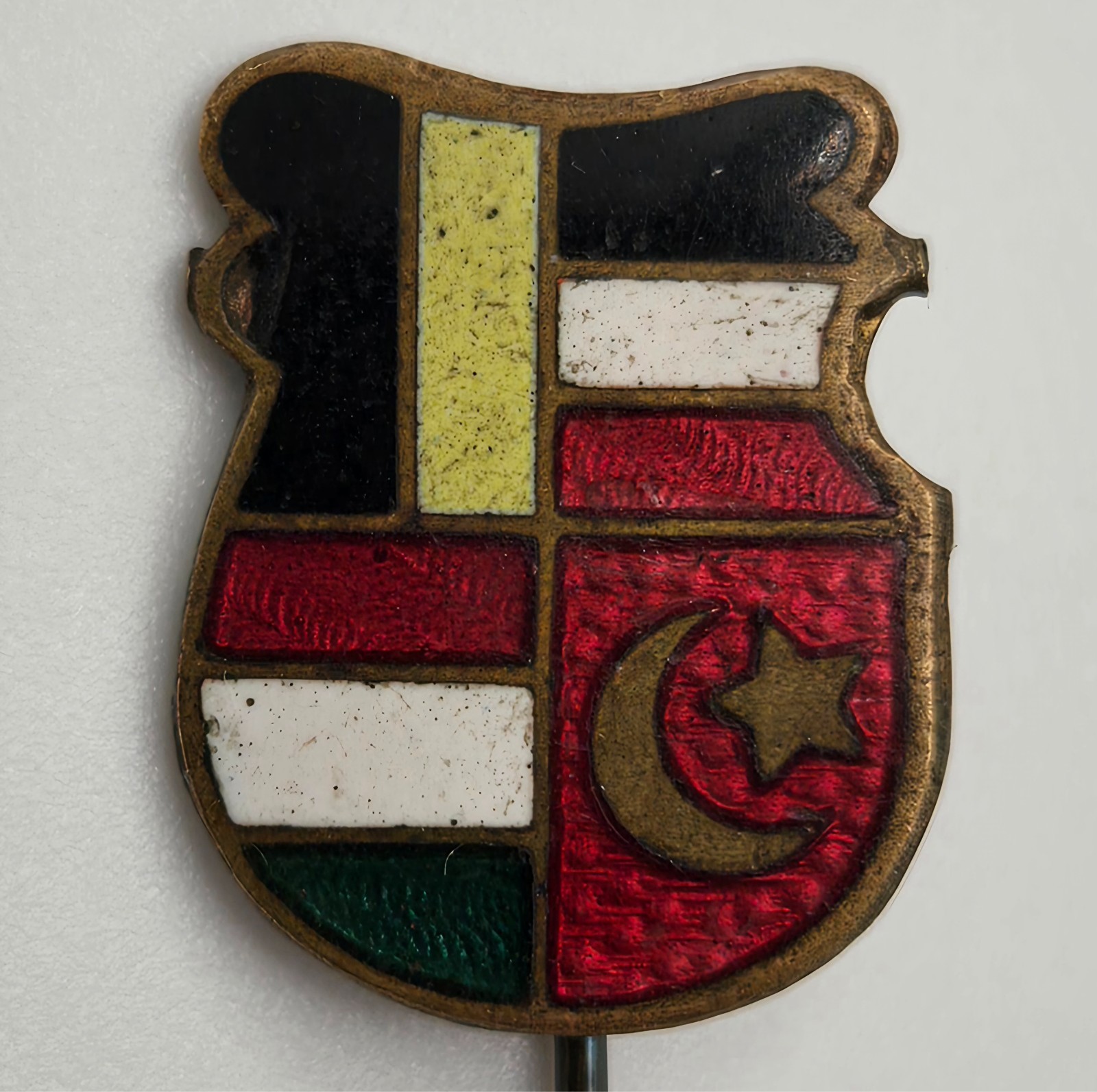 WWI Central Powers Enamel Stickpin Germany Austria Hungary Ottoman Turkey Flags