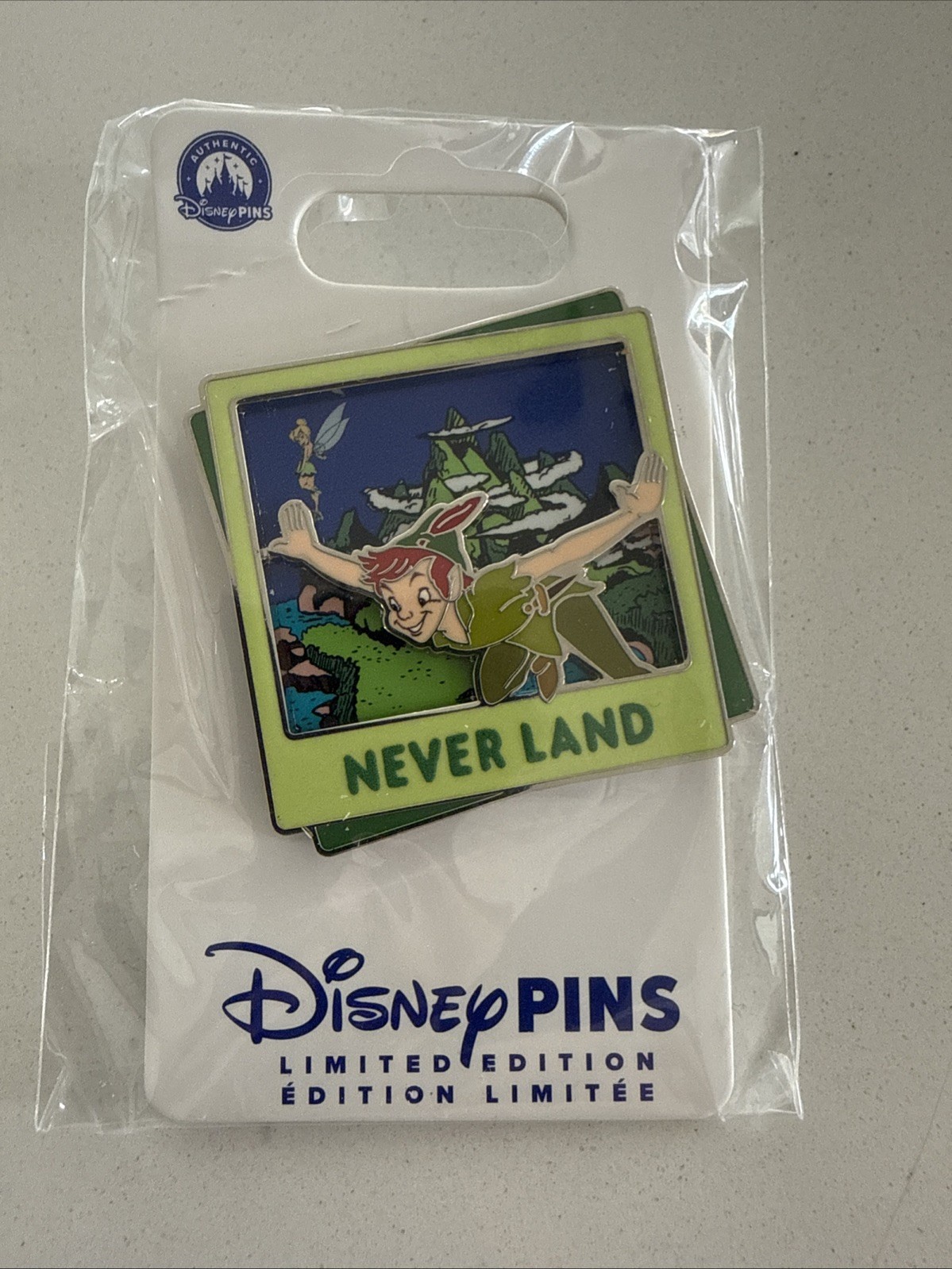 Peter Pan and Tinker Bell Pin - Never Land - Disney Destinations - Aug LE 2000