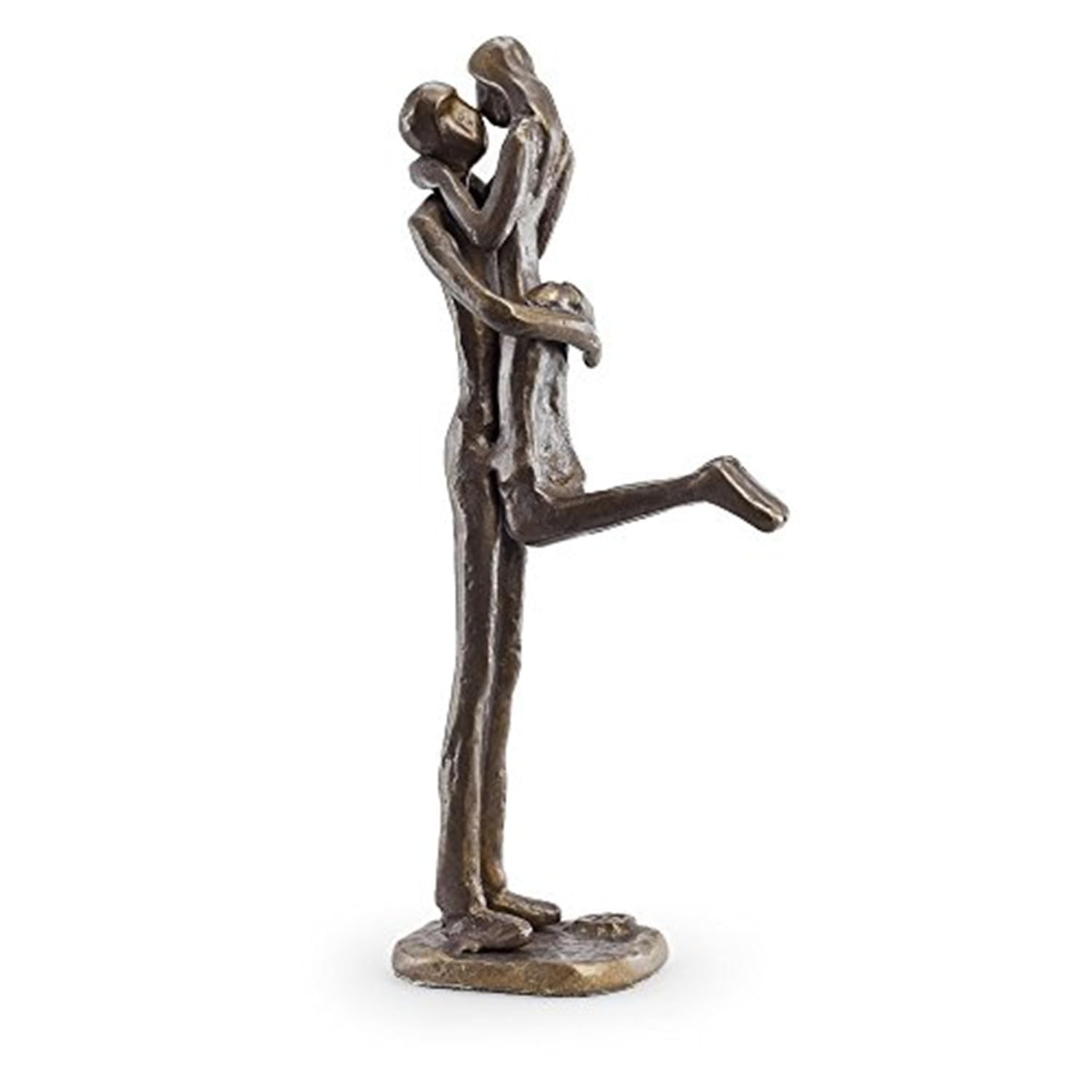 Bronze Passionate Kiss Couple Sculpture 8in Handcrafted Love Anniversary Decor