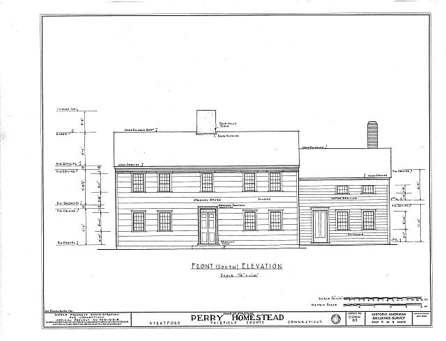 Stratford CT Perry-Fairchild Homestead 1900s West Broad Street Front Elevation