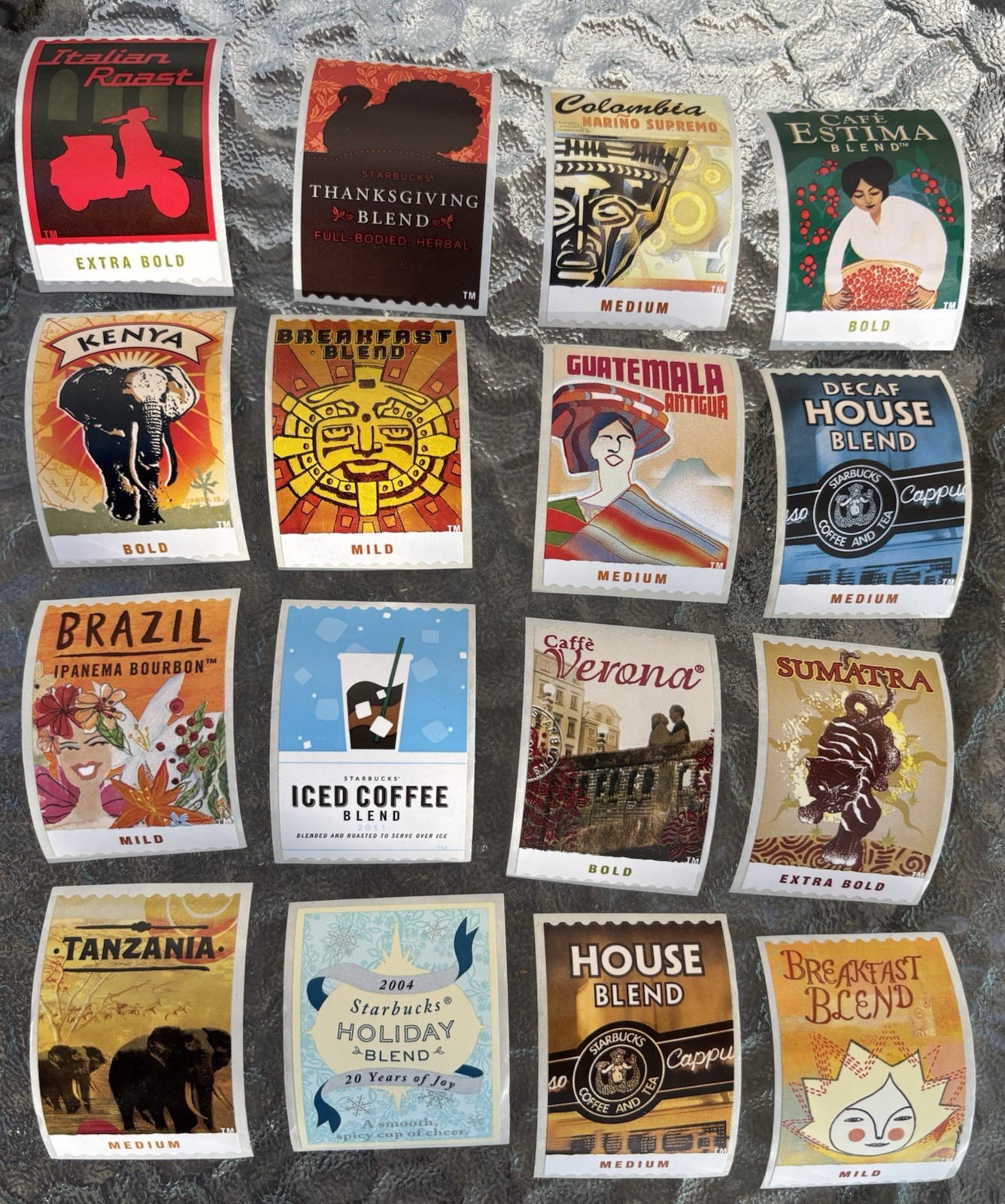 Starbucks Stickers RARE Original Vintage Coffee Labels