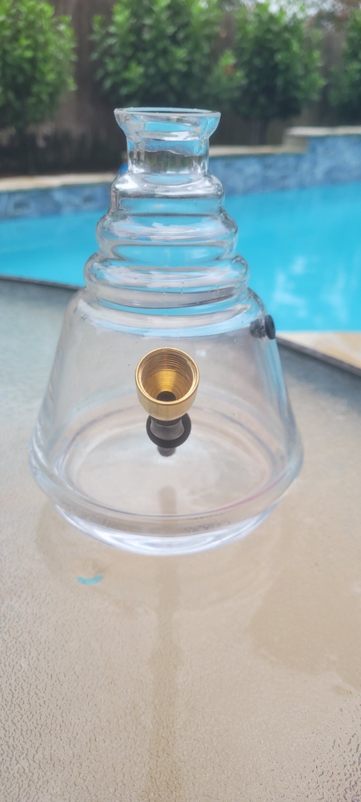 Vintage Krosno Decanter  Repurposed Into a Bong