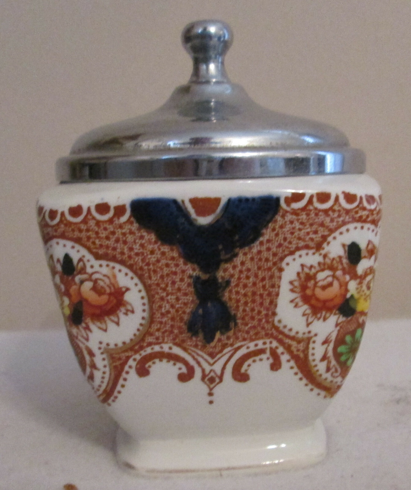 Royal Tudor Ware Barker Bros Egg Coddler, China Jam, Jelly Condiment Bowl & Lid