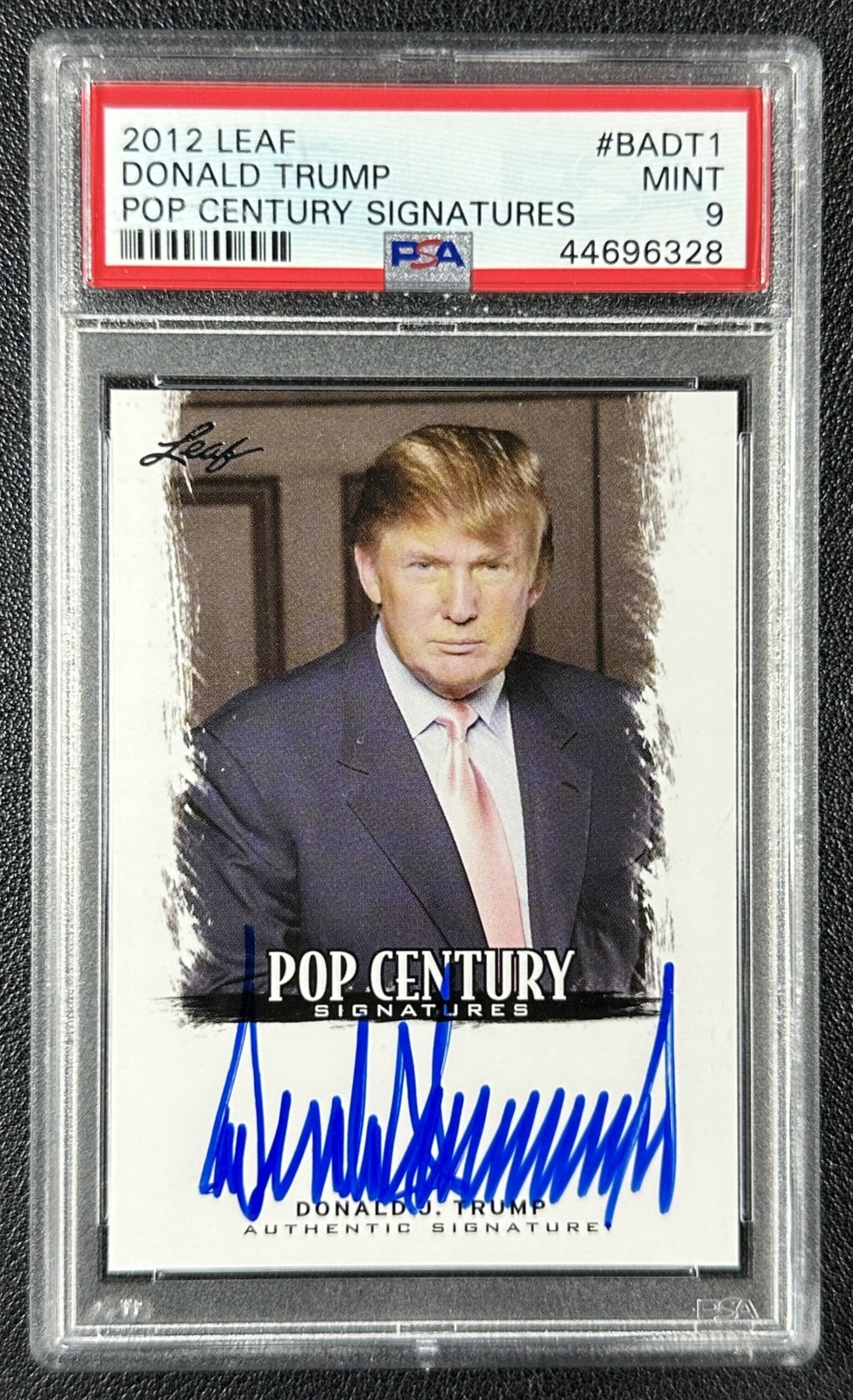 DONALD J. TRUMP PSA 9 2012 LEAF POP CENTURY SIGNATURES #BA-DT1 AUTO 6328