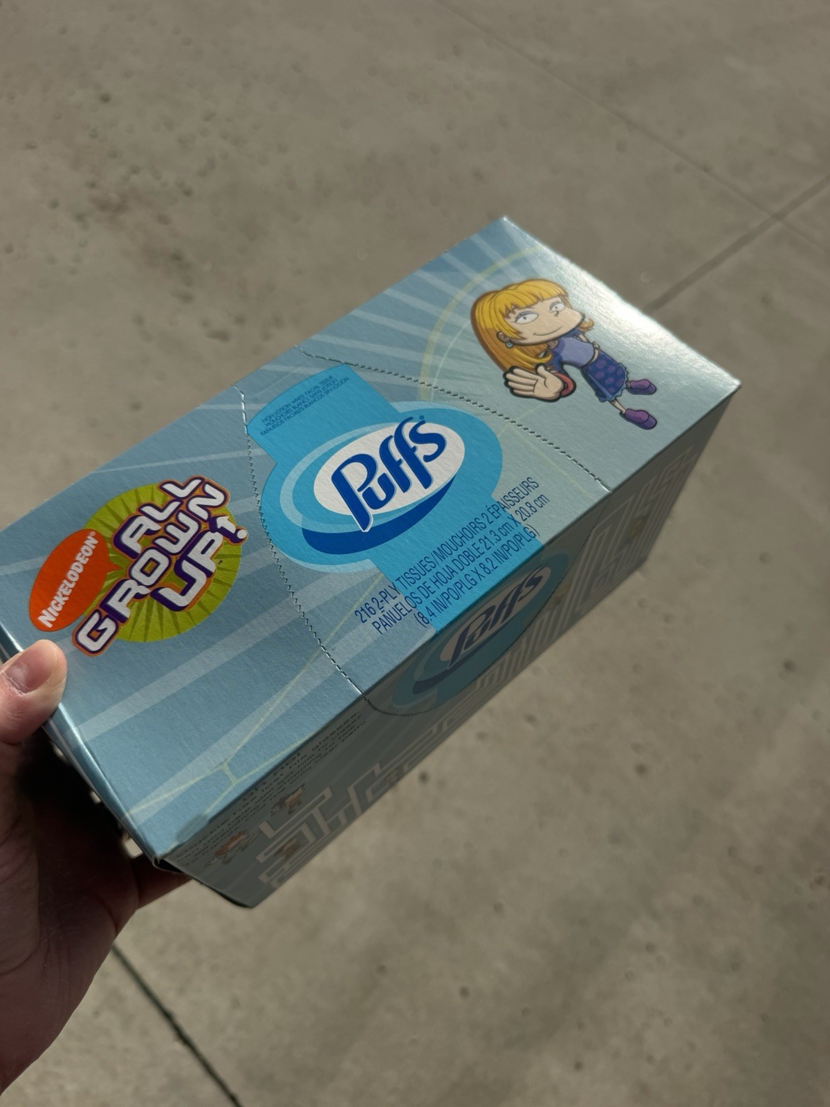 VTG 2005 Puffs Nickelodeon All Grown Up 2-ply Tissue Box 216 White Tissues NOS