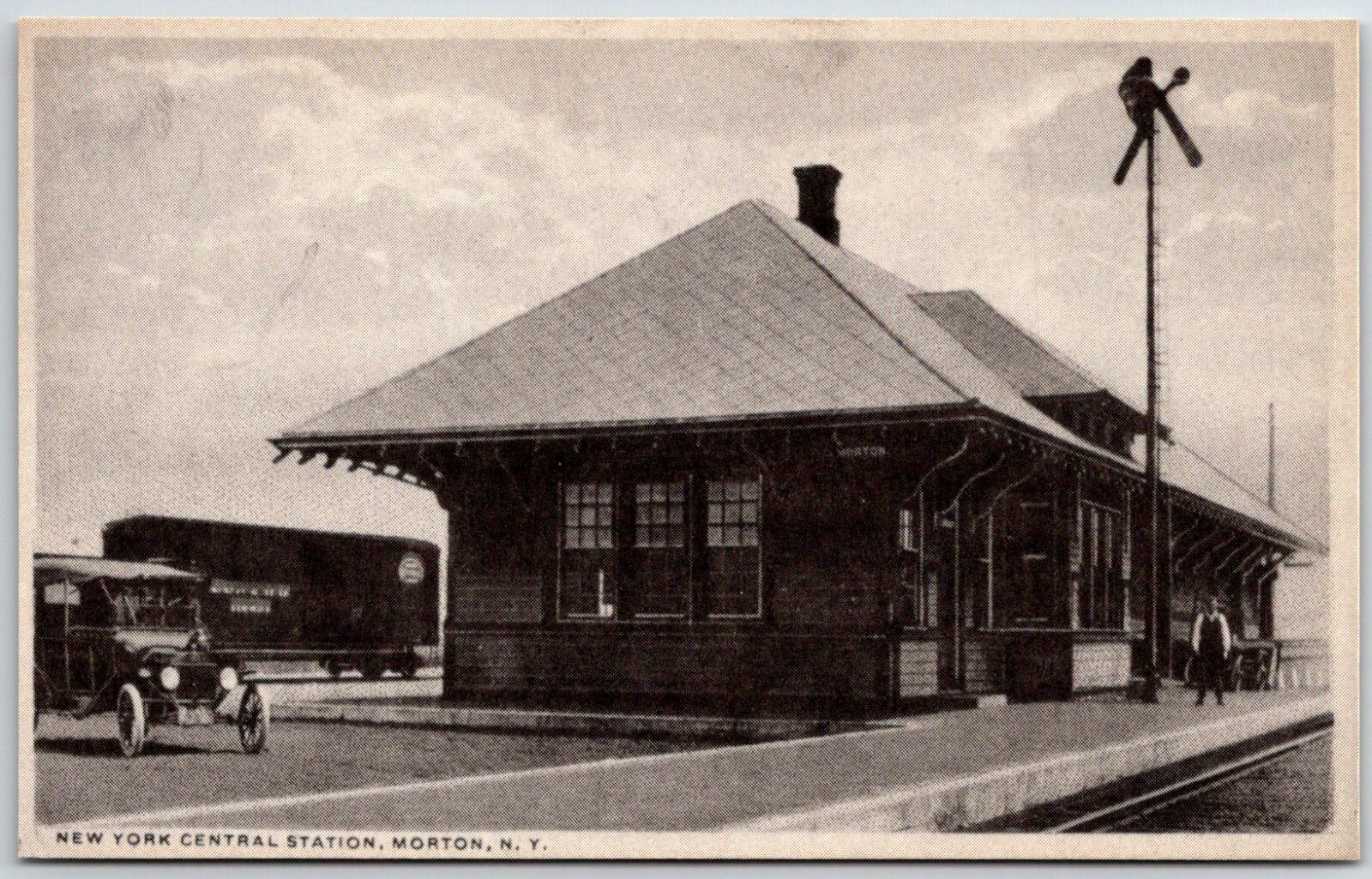 morton railroad depot new york postcard unposted 
