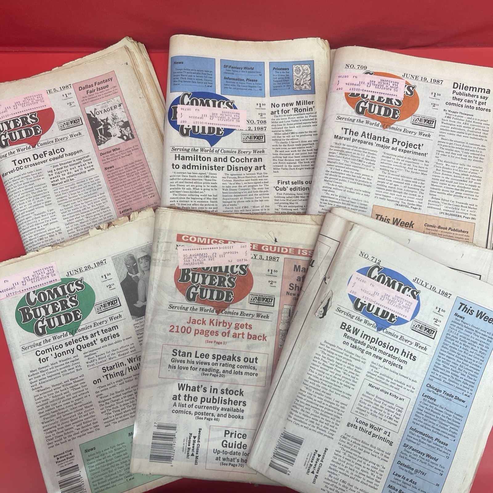 Comics Buyer’s Guide #707-712 Lot of 6 Consecutive Issues 1987 Vintage. *32 Comics Buyer’s Guide #707-712 Lot of 6 Consecutive Issues 1987 Vintage. *32