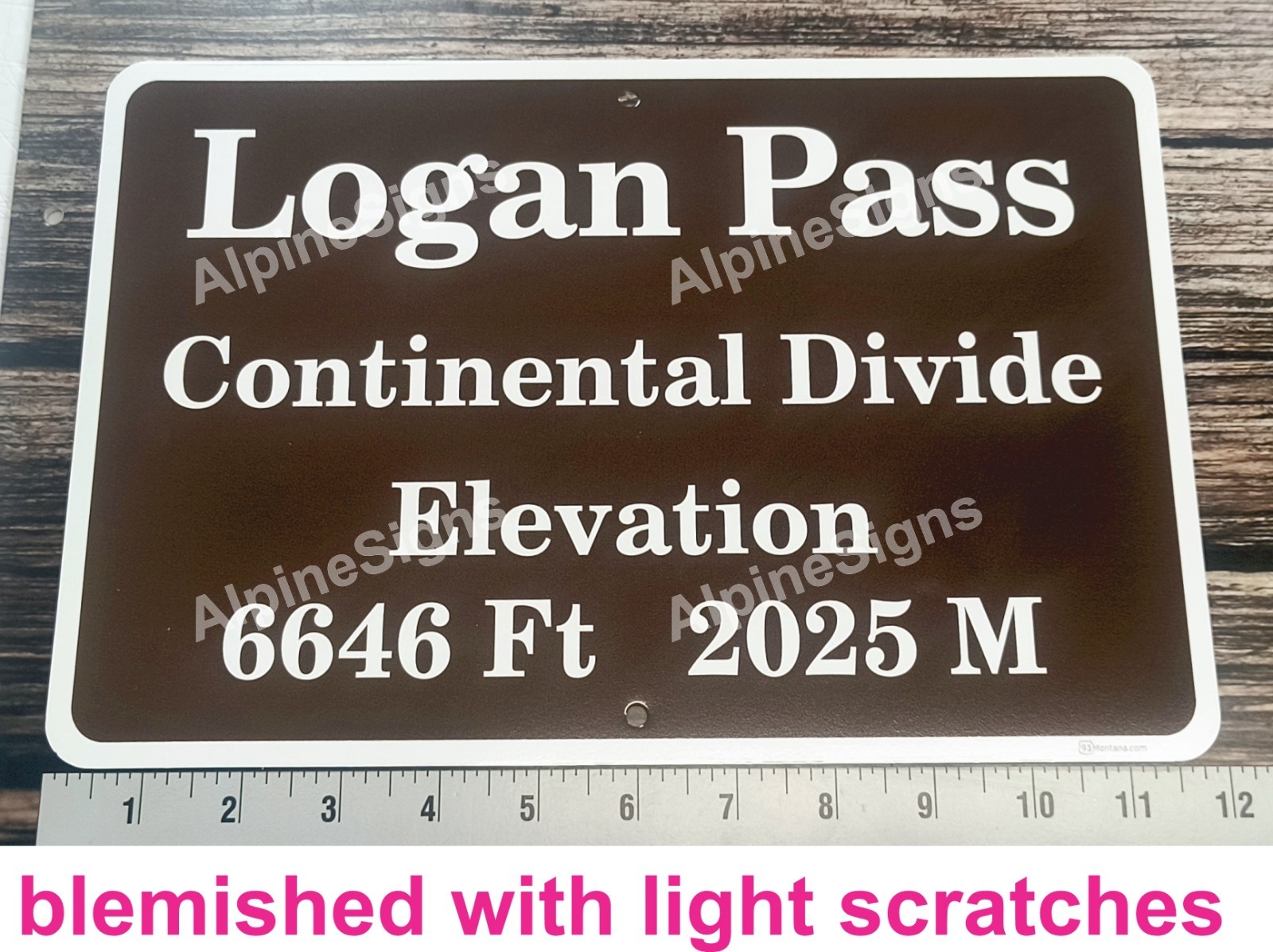 Glacier National Park Logan Pass Sign, Montana Weatherproof BLEMISHED