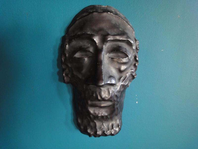 israel 19 ct pottery ceramic1867rabbi figure plaque vtg