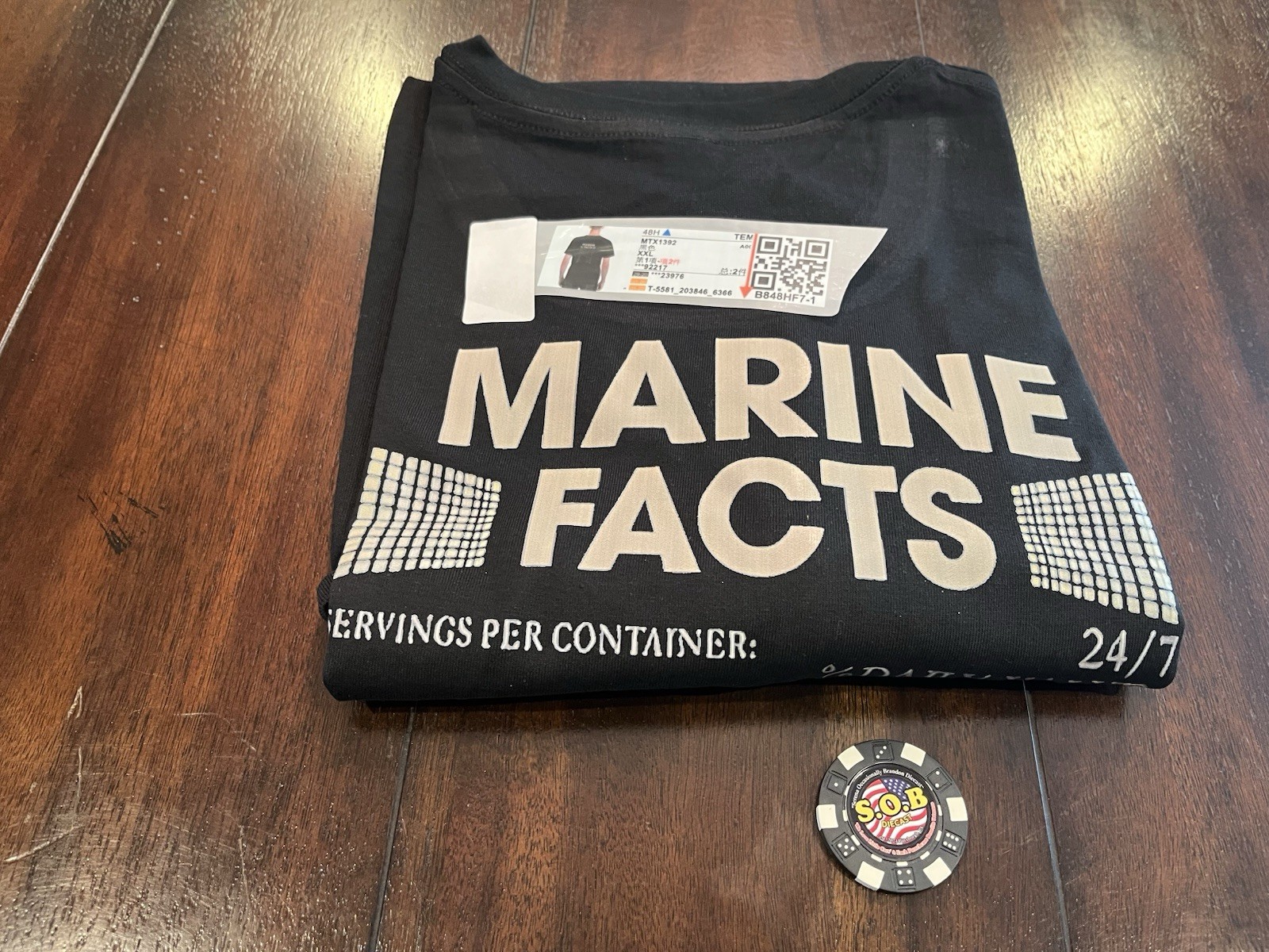 USMC Marines T Shirt NEW XXL MARINE FACTS -50%DONATED TO VETERANS via EBay