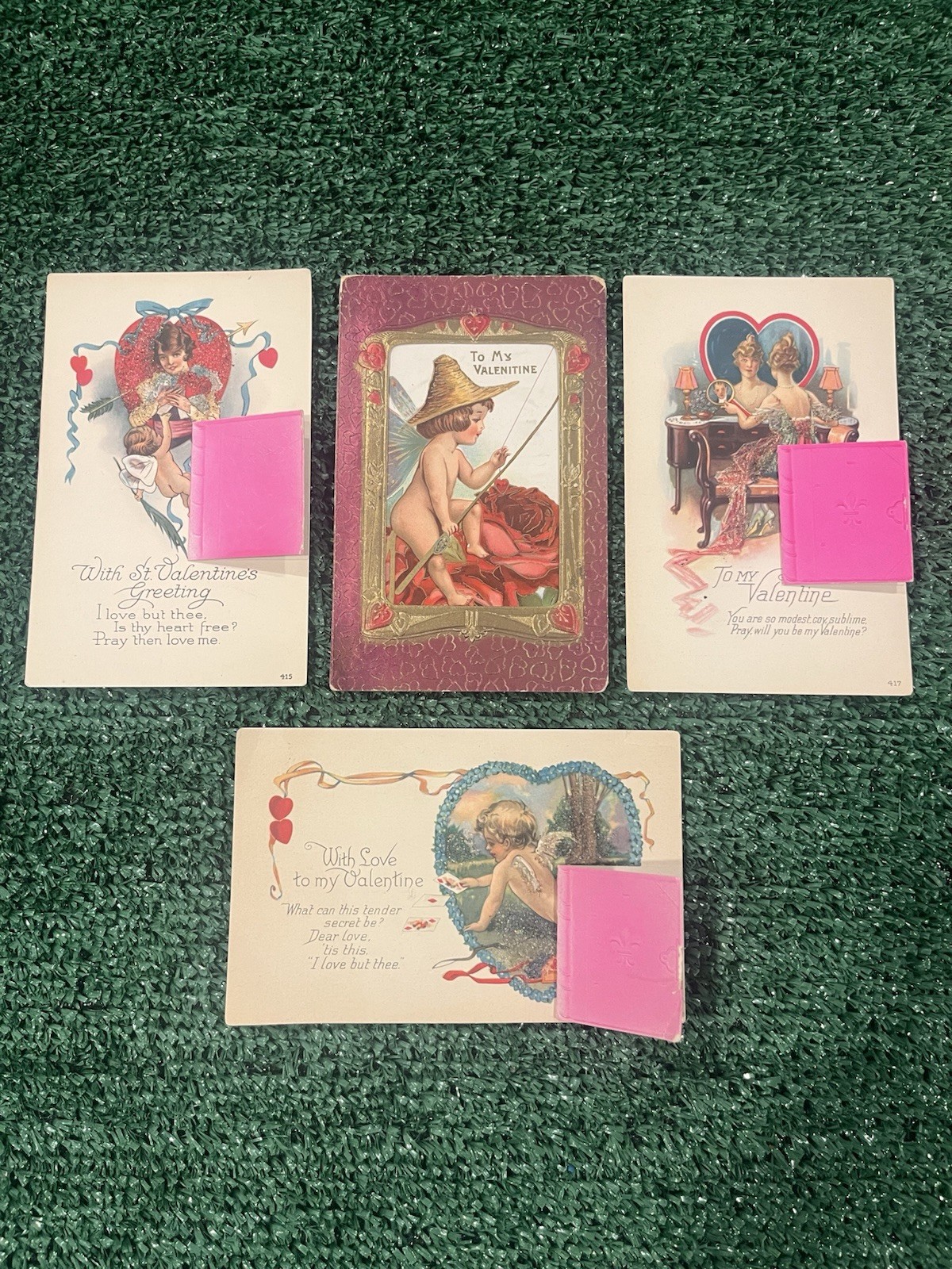 Ephemera Valentine 1910’s? Post Cards, Lot Of 4. No Writing On Any Of Them