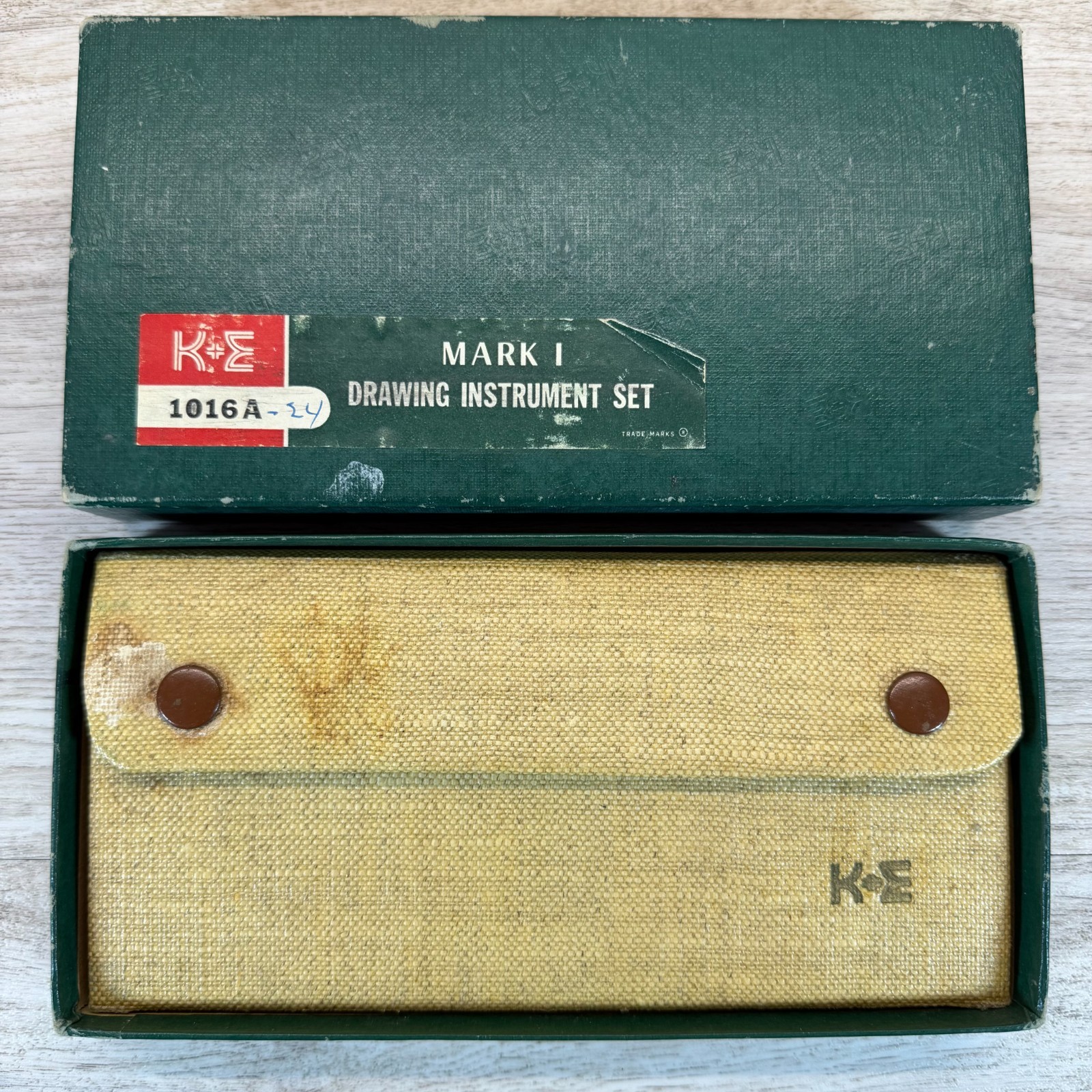 Vintage Keuffel & Esser K&E Mark I 1016A-24 Drawing Instrument Set Germany Case Vintage Keuffel & Esser K&E Mark I 1016A-24 Drawing Instrument Set Germany Case