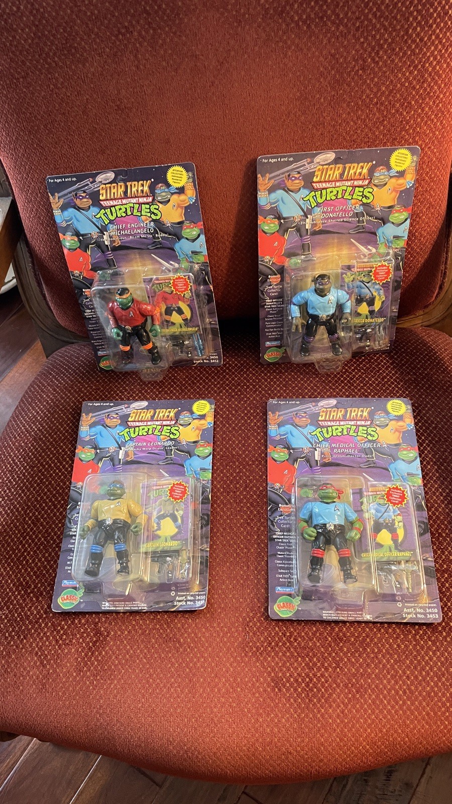 1994 Playmates Star Trek Teenage Mutant Ninja Turtles Complete Minty Set MOC 1994 Playmates Star Trek Teenage Mutant Ninja Turtles Complete Minty Set MOC