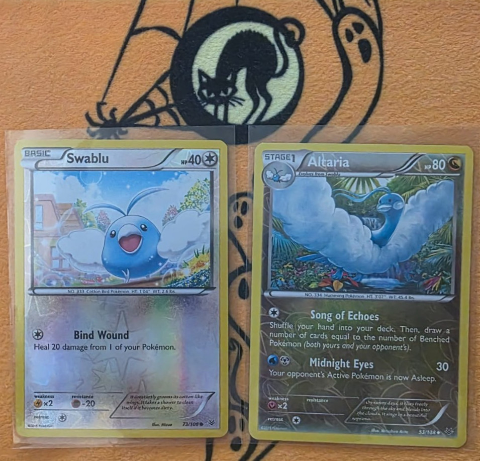 Roaring Skies MODERATELY PLAYED Reverse Holos Swablu Altaria 53/108 73/108 🐥