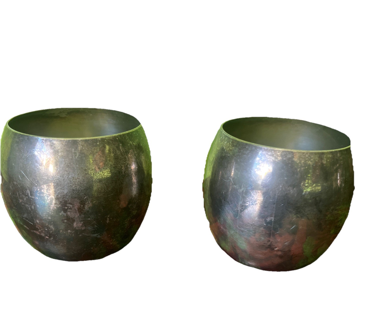 VTG 1960\'s 2 EPCA Poole Cups Silverplated Art Deco 834  \