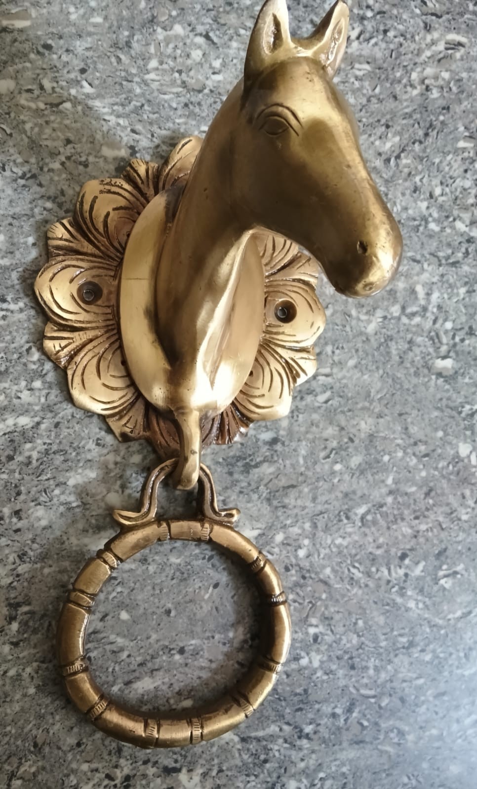 Heavy Brass Door Knocker Horse Head Design Handmade standard 7.5''