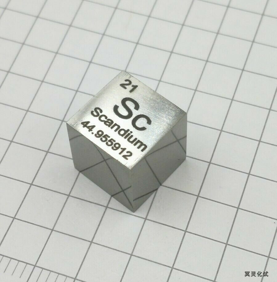 High Purity 99.9% Pure Scandium Sc Metal Carved Element Periodic Table 10mm Cube