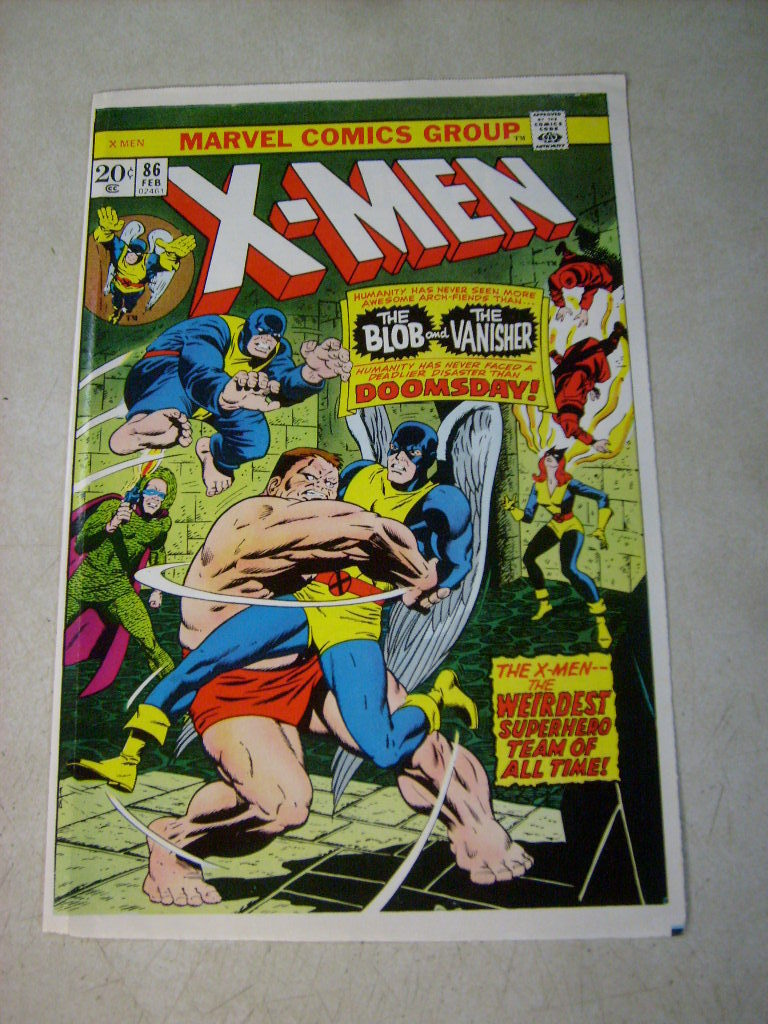 X-MEN #86 comic ART original cover proof 1974 BLOB VANISHER ANGEL MARVEL GIRL