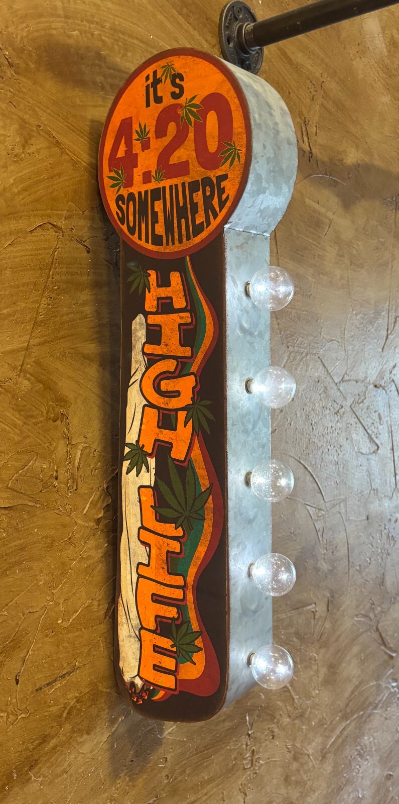 HIGH LIFE IT\'S 4:20 SOMEWHERE Vintage LED Double-Sided Marquee Sign NEW