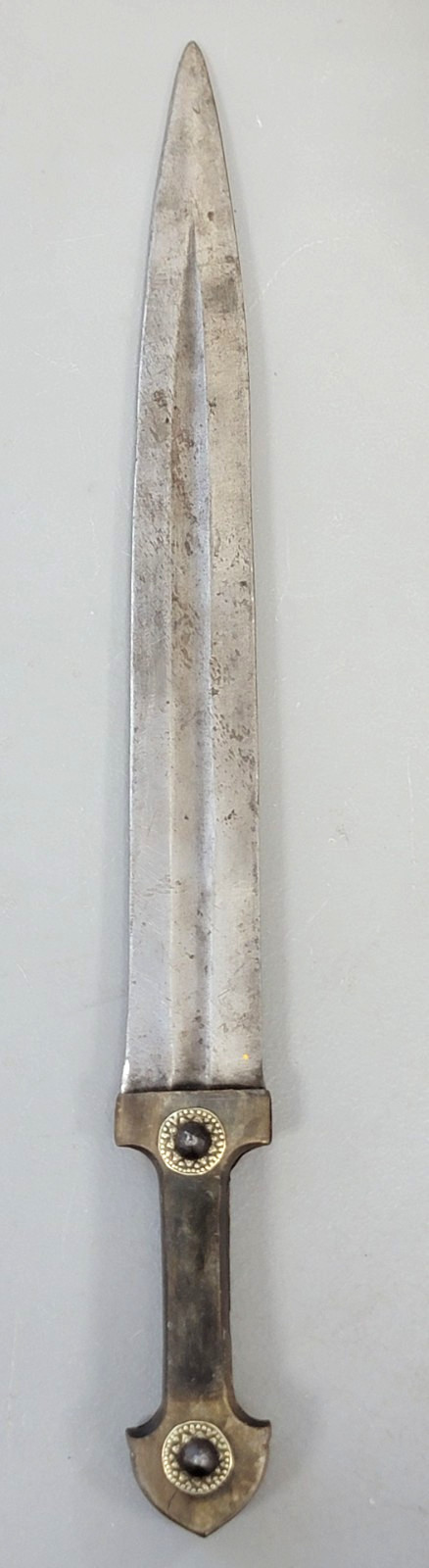 Antique Caucasian Kindjal Dagger Steel Blade Full Double Edge w/ Wood Handle
