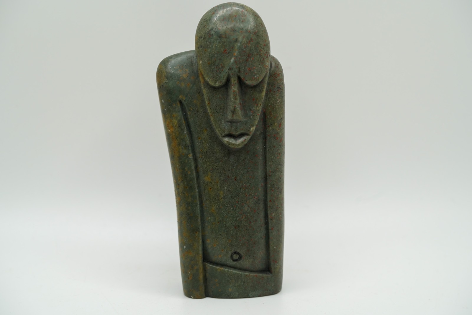 Vintage Carved Soap Stone Person Statue by Michael Mandala 4.75\