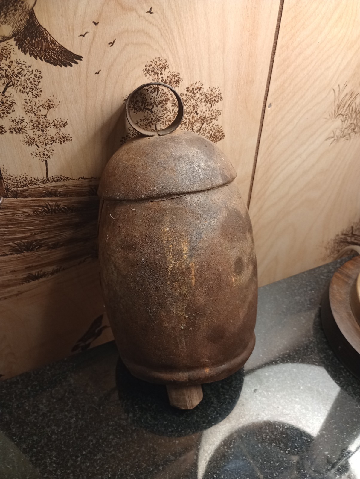 Antique Hand Forged Iron Cow Bell 8.5in.