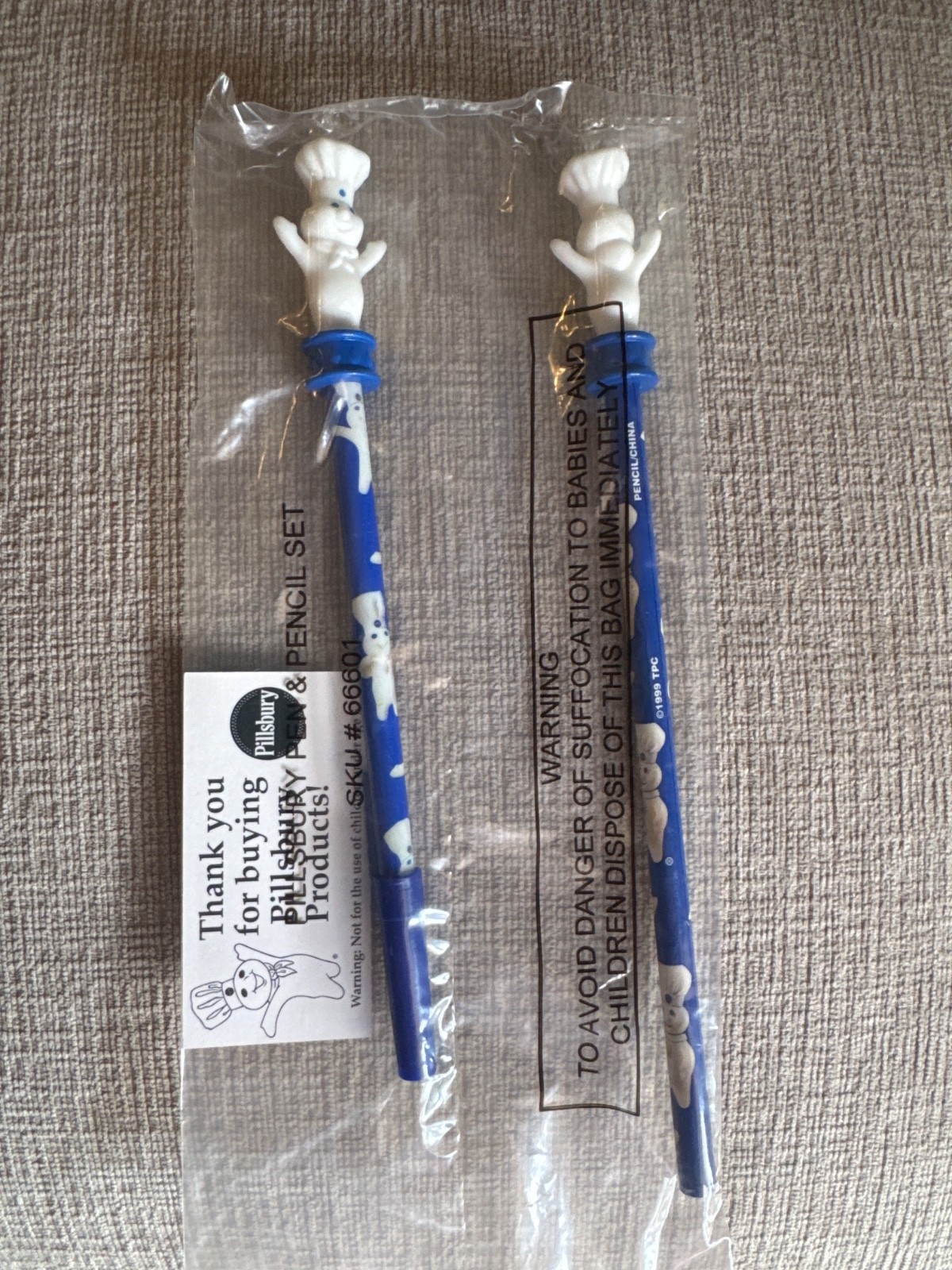 NIP 1999 Pillsbury Doughboy Poppin Fresh Ink Pen and Pencil 2 piece set - MINT
