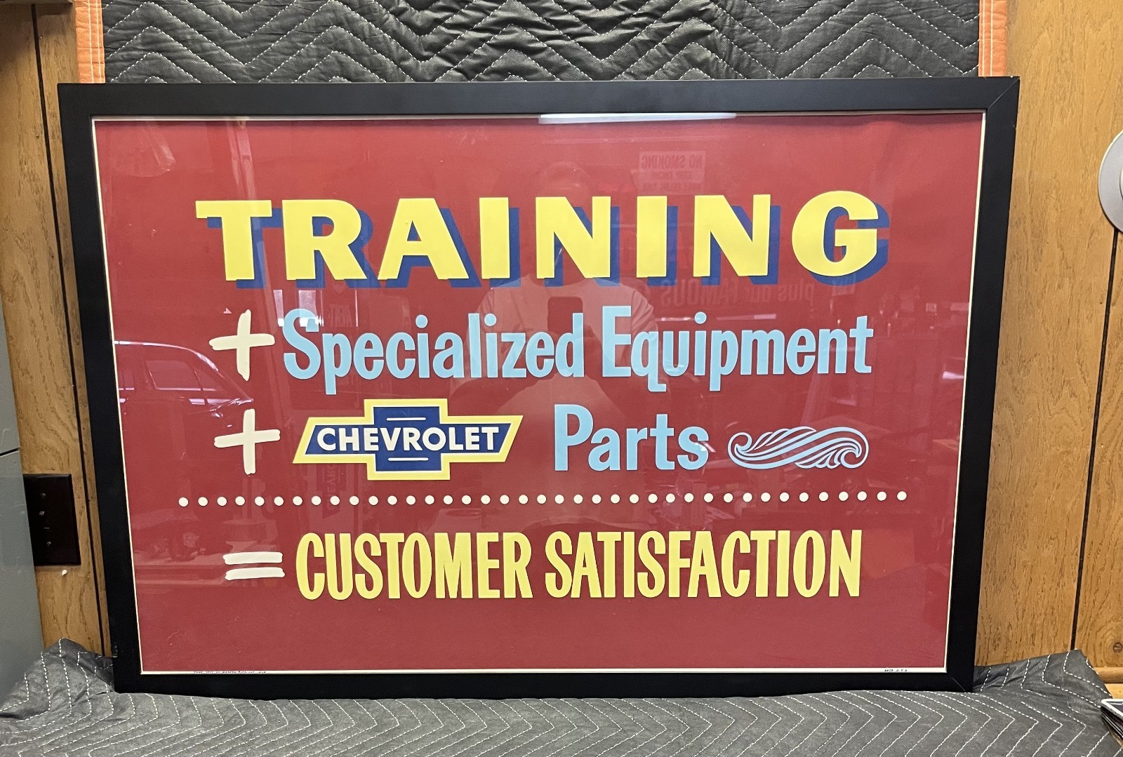 Vintage Framed 1956 Chevrolet Automobile Service Dealer Wall Sign (27.5 x 40)