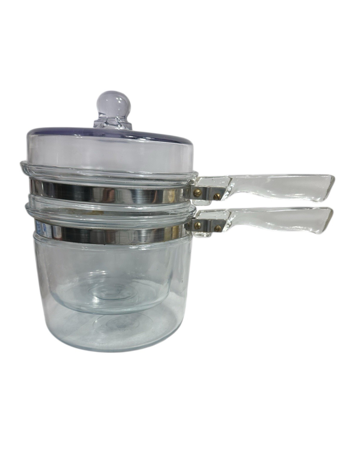 Pyrex Double Boiler Model 6283 L Vintage Flame Ware. 1.5 Quart