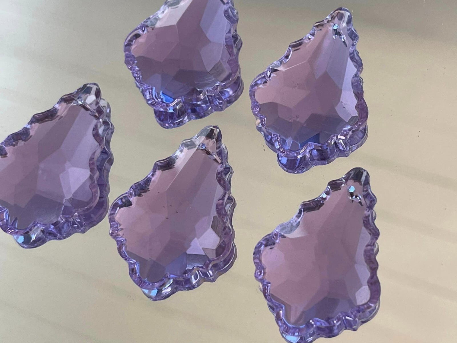 5 PURPLE CHANDELIER CRYSTAL K9 Feng shui Sun Catcher Rainbow Prism Parts 1.5
