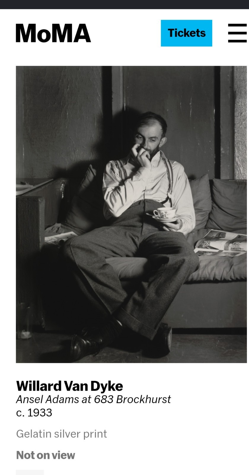 singned Willard Van Dyke ansel adams silver gelatin fine art photograph moma 9\