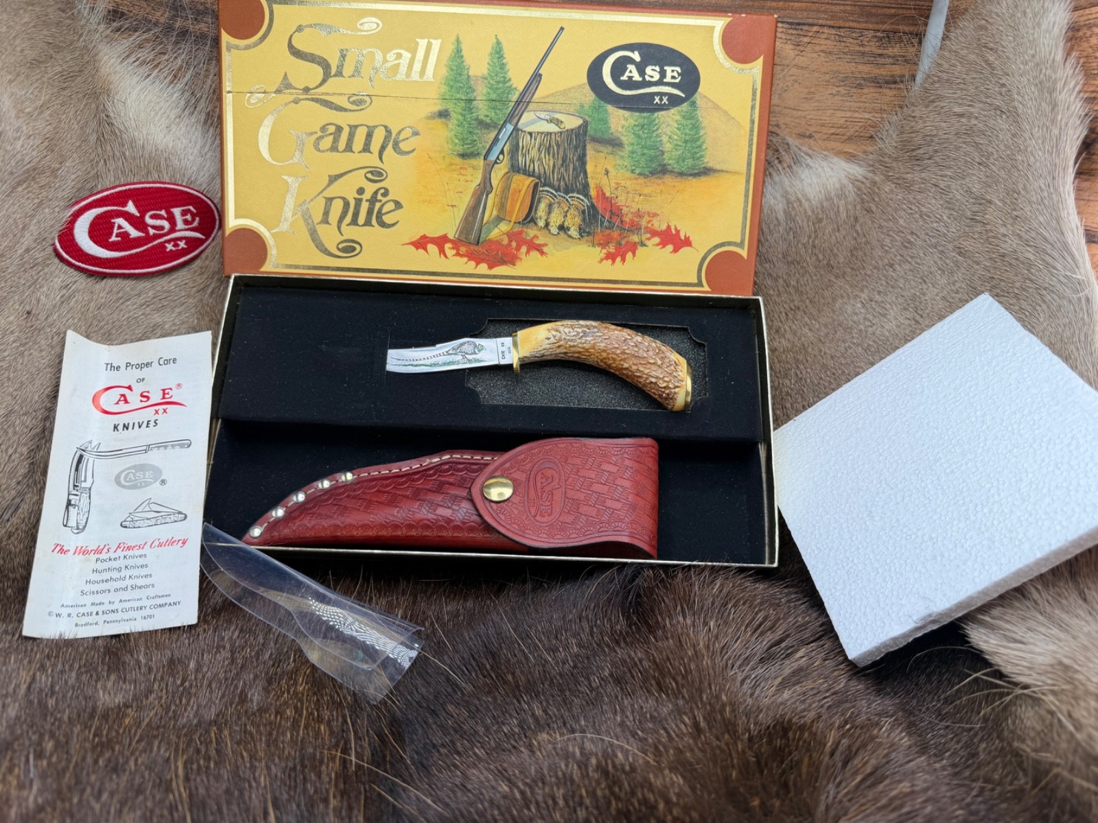Case XX  Small Game Knife  Genuine Stag Handle Sheath Mint In Vintage Box RARE A