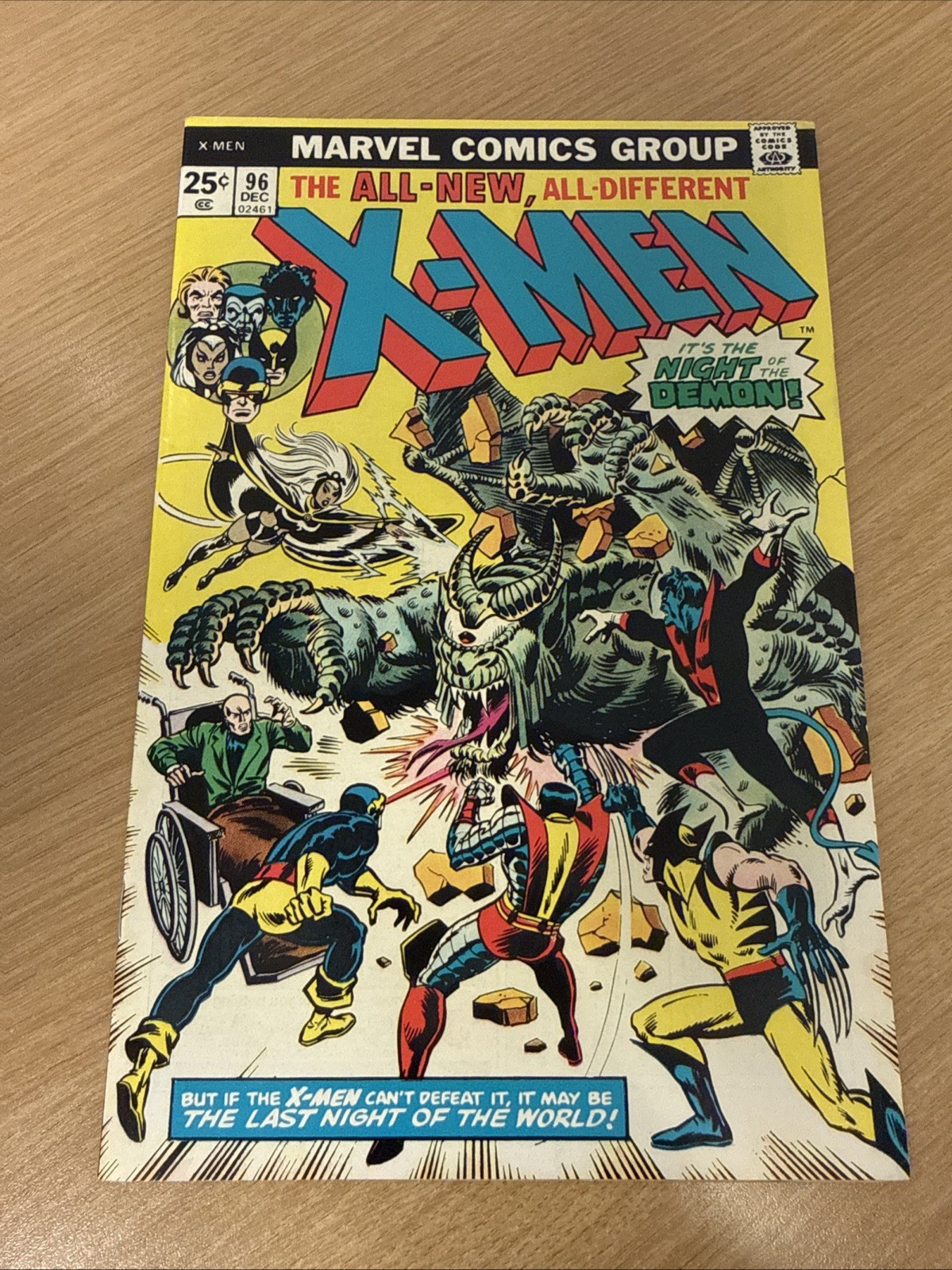 X-Men #96 It’s The Night Of The Demon Vintage Marvel Comics  1975 Good Shape