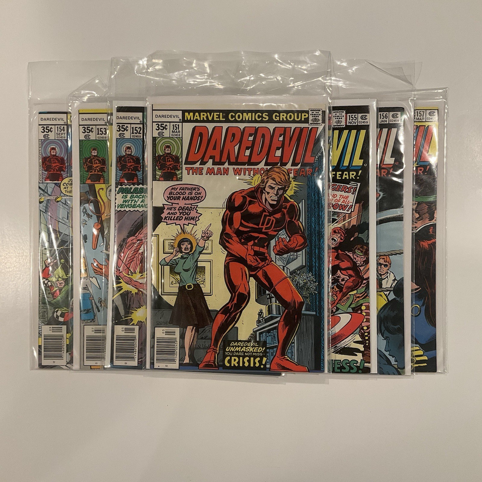 Daredevil Lot 151 152 153 154 155 156 157 Vf-Nm 1977 Marvel Comics