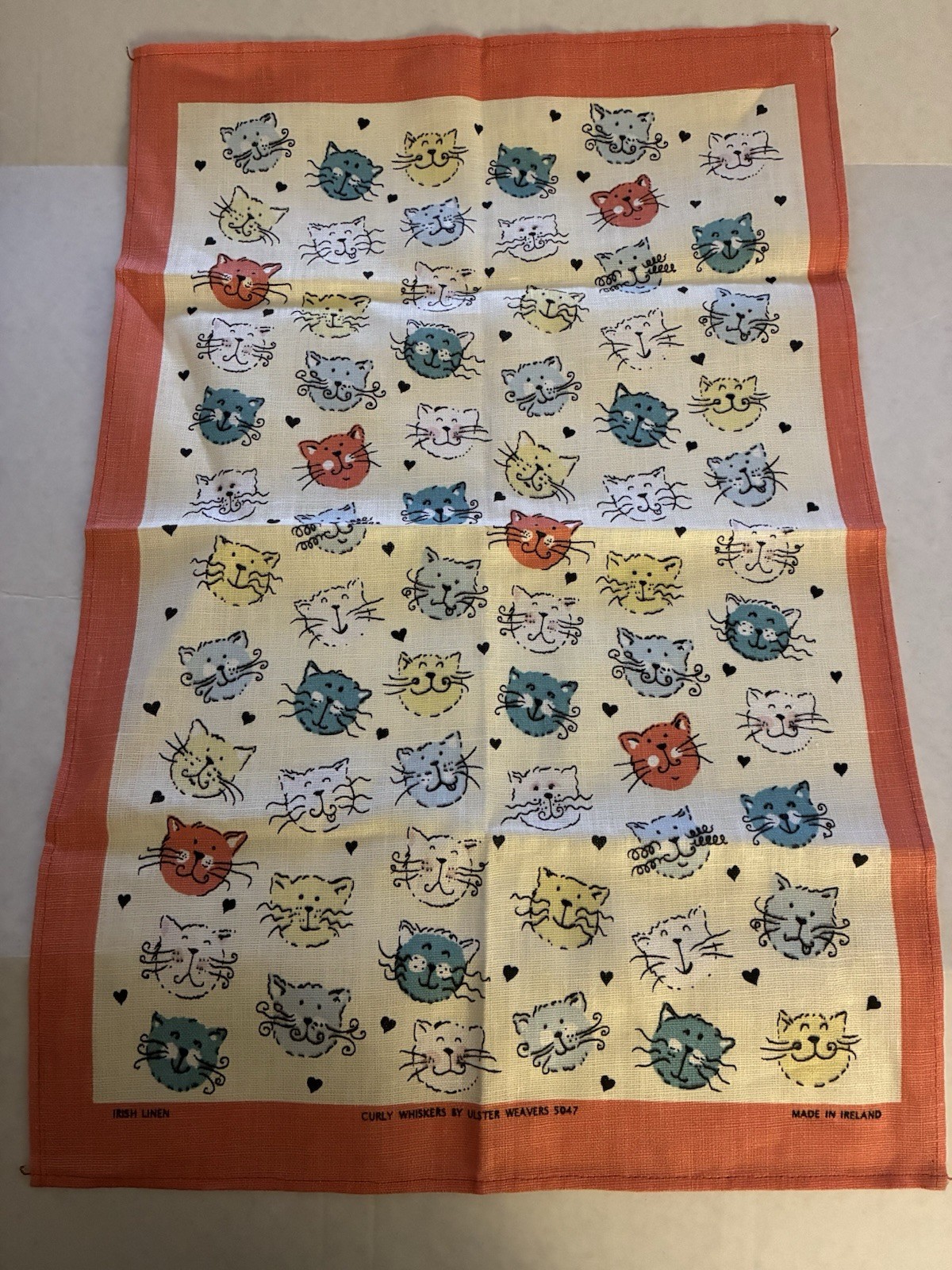 Vintage Ulster Weavers Tea Towel Irish Linen Cats “Curly Whiskers” Cute EUC Vintage Ulster Weavers Tea Towel Irish Linen Cats “Curly Whiskers” Cute EUC