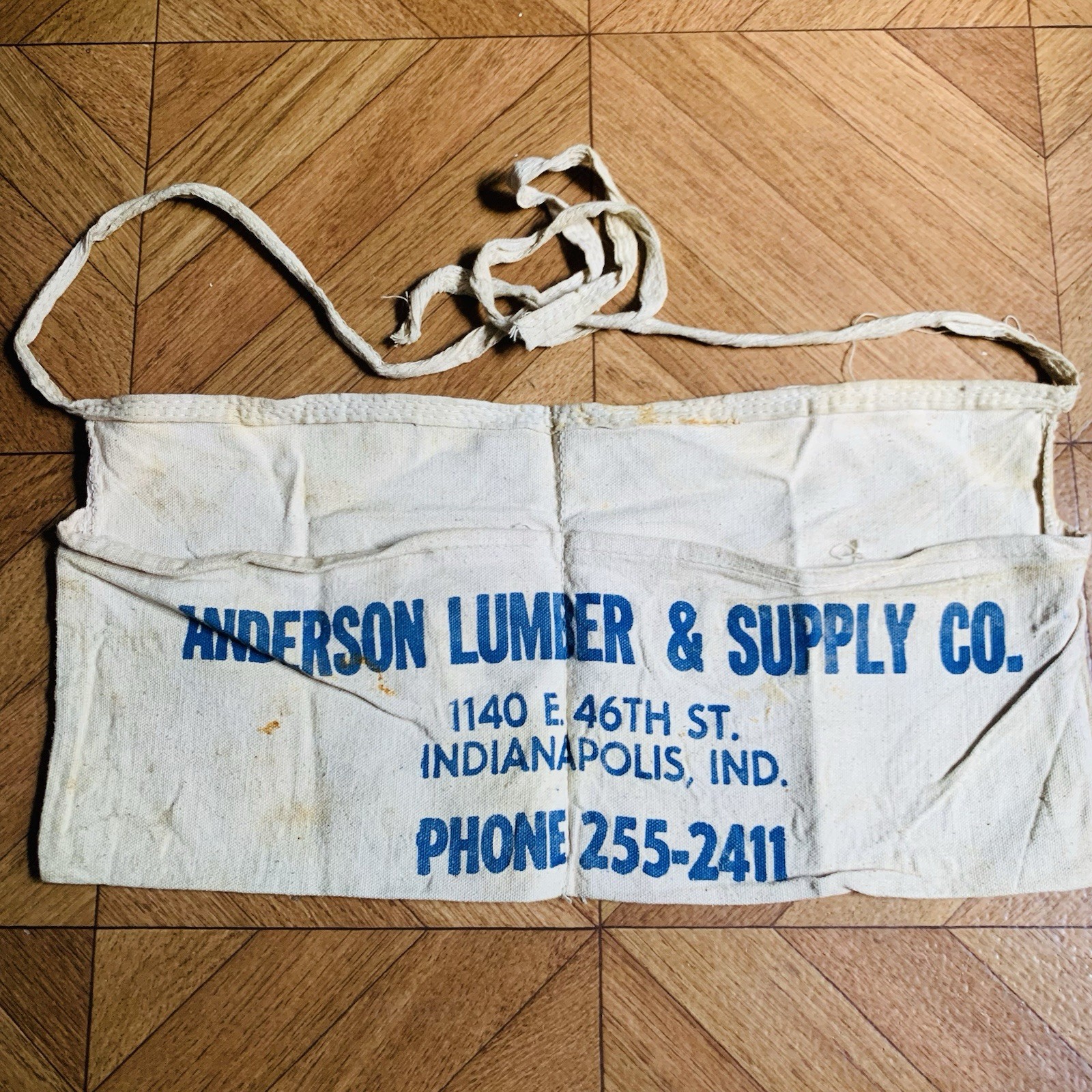 Vintage Carpenter\'s Nail Apron Cloth Anderson Lumber & Supply Co Indiana