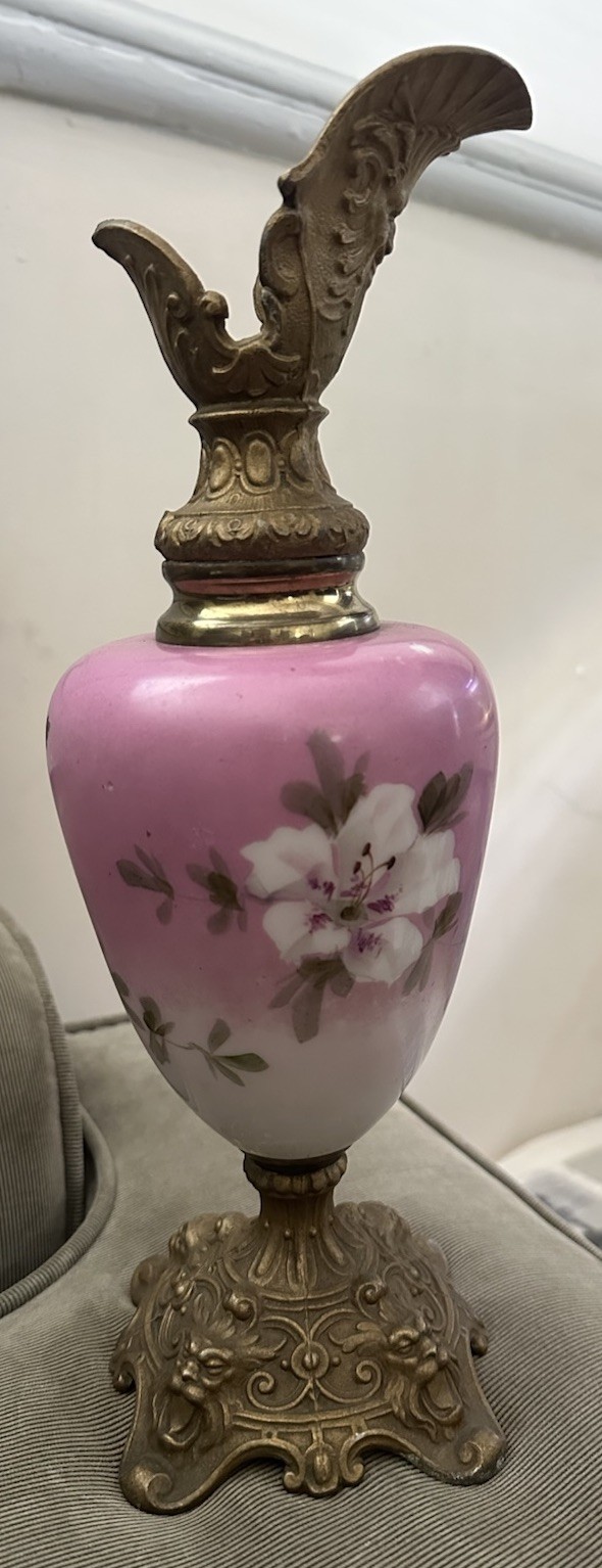 Pink & White Floral Ceramic Vase