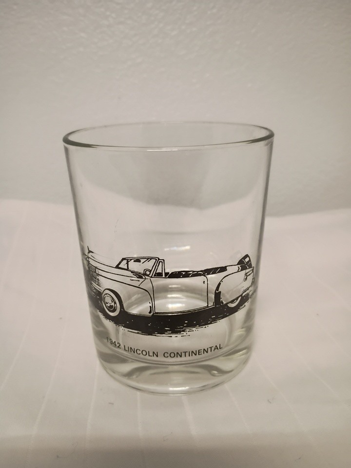 1942 Lincoln Continental Old Fashioned Bar Glass Vintage Car Whisky